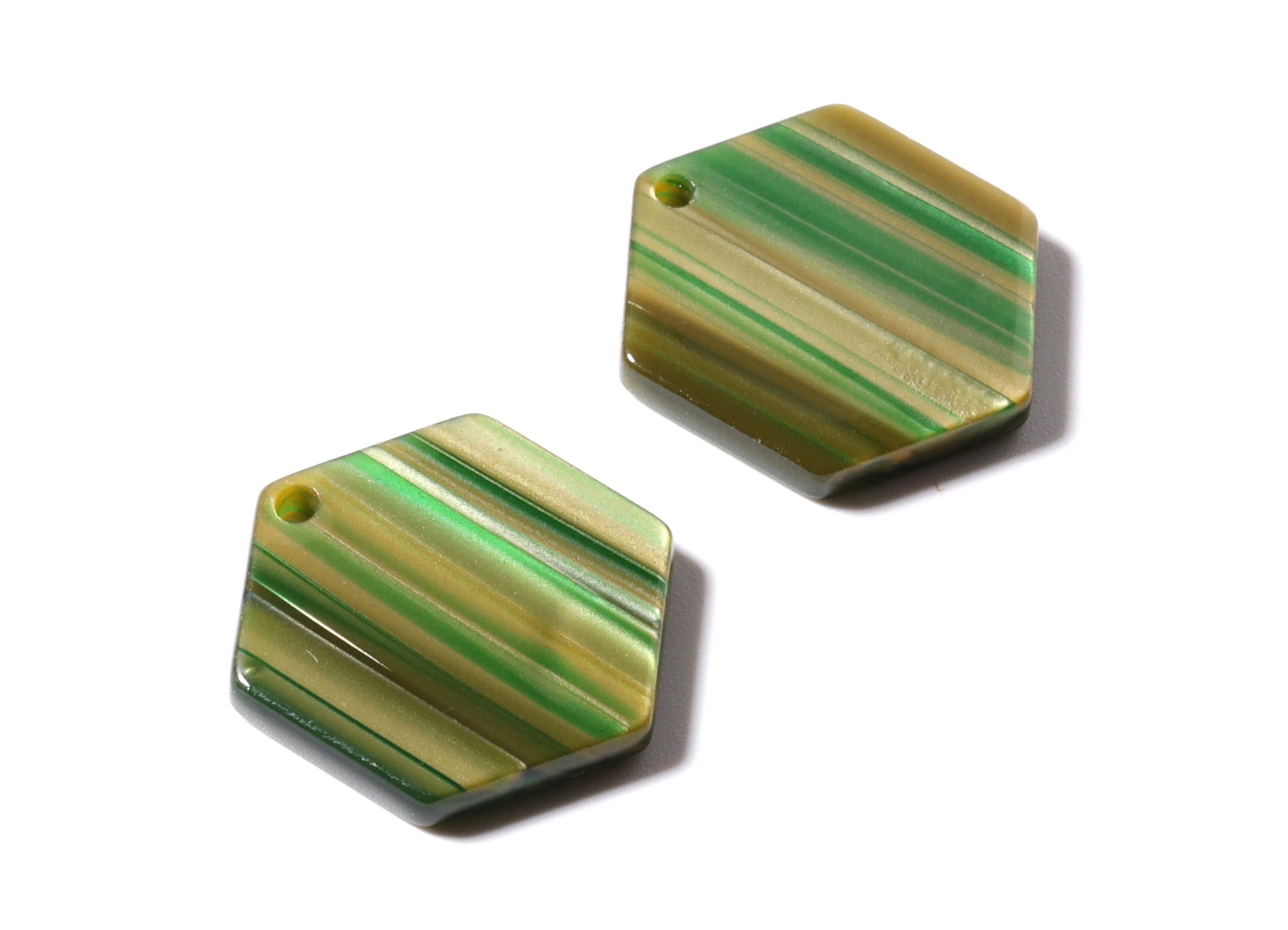 Acetate Hexagon Earring Charms - Acrylic Hexagon Pendant - Earring Findings - Jewelry Supplies - Color Code: A78 - 21.55x19x2.6mm - AC1188A - DOMEDBAZAAR