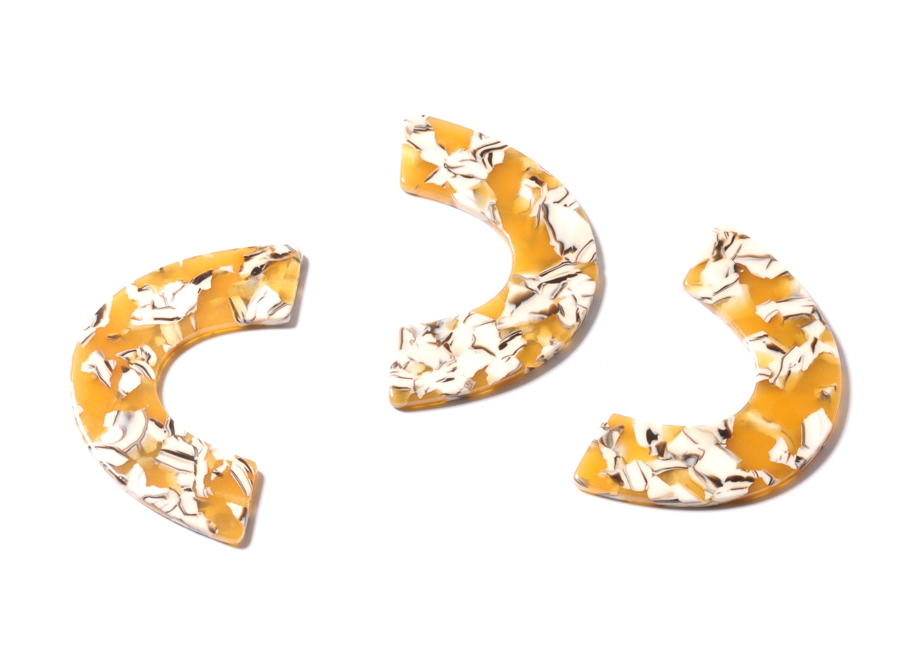 Acetate Large Arch Charms Two Hole - Semi Oval & U Shaped Pendant - Jewelry Supplies - Color Code: A14 - 30.5x48.2x2.51mm - AC1095K9 - DOMEDBAZAAR