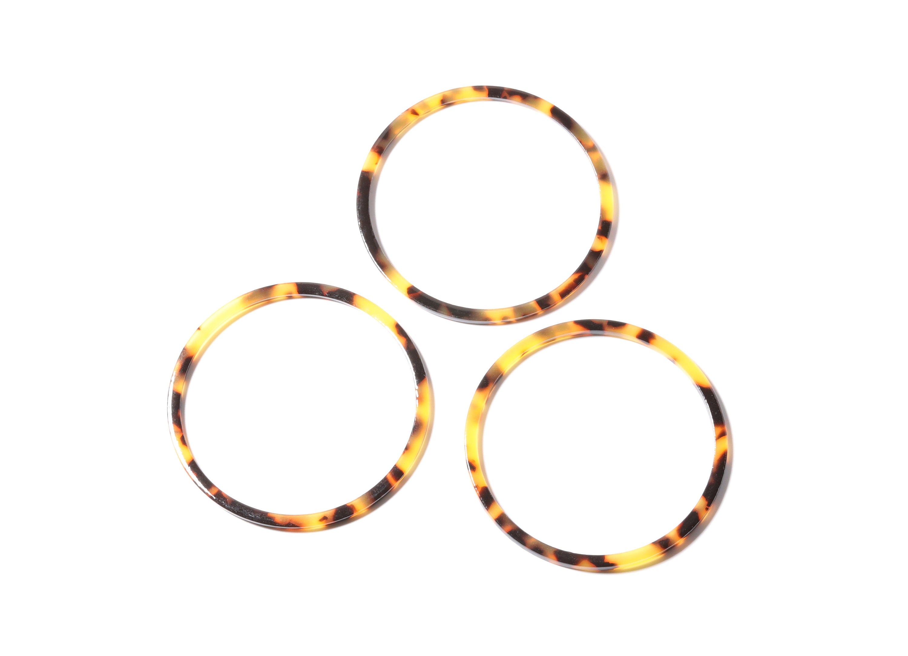 Acetate Hoop Earrings Charms - Tortoise Hoop Shell Earrings - Circle Pendant - Jewelry Supplies - Color Code: A01 - 65x65x2.27mm - AC1164A - DOMEDBAZAAR