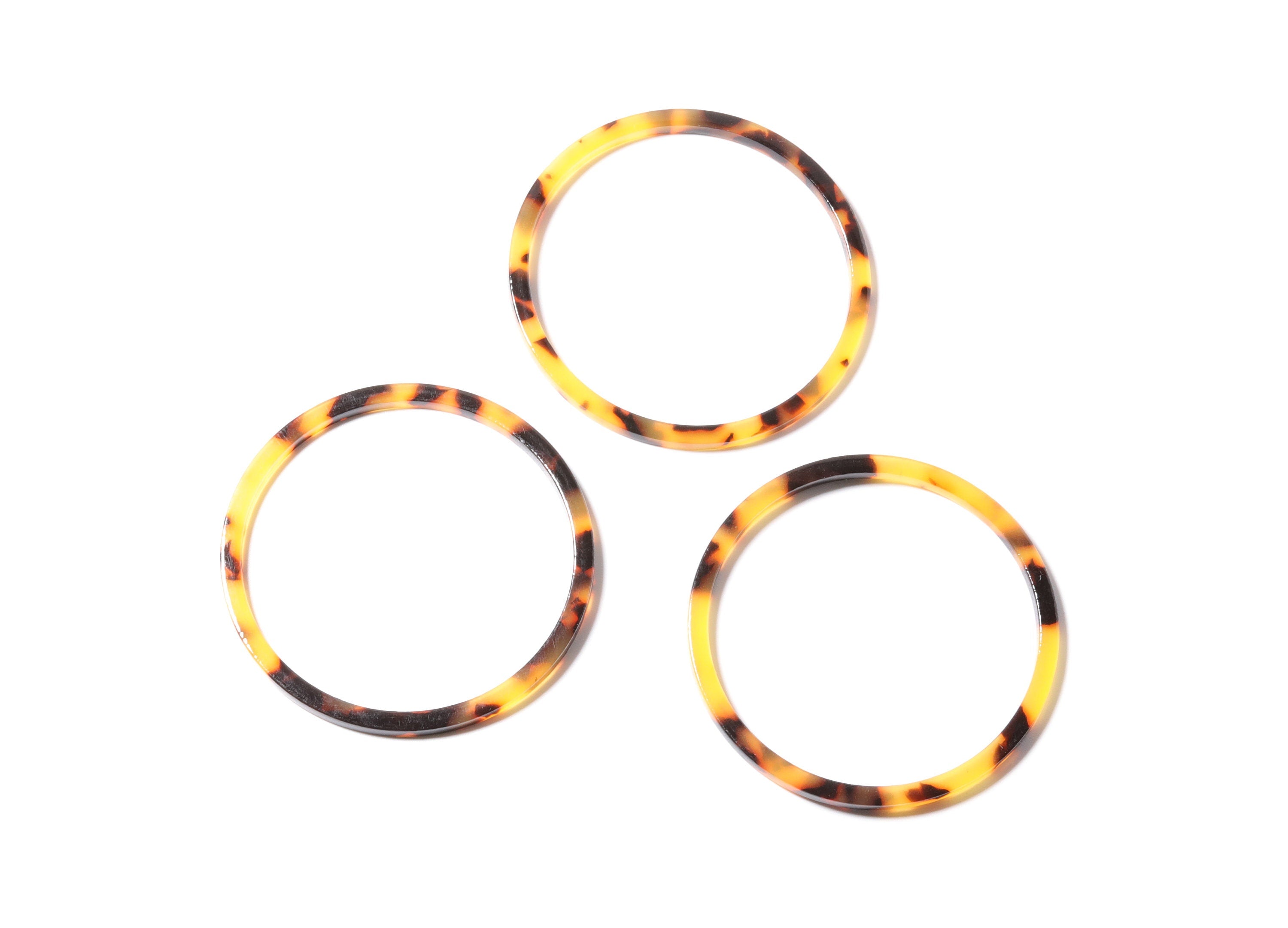 Acetate Hoop Earrings Charms - Tortoise Hoop Shell Earrings- Circle Pendant - Jewelry Supplies - Color Code: A02 - 57x57x2.7mm- AC1165A - DOMEDBAZAAR