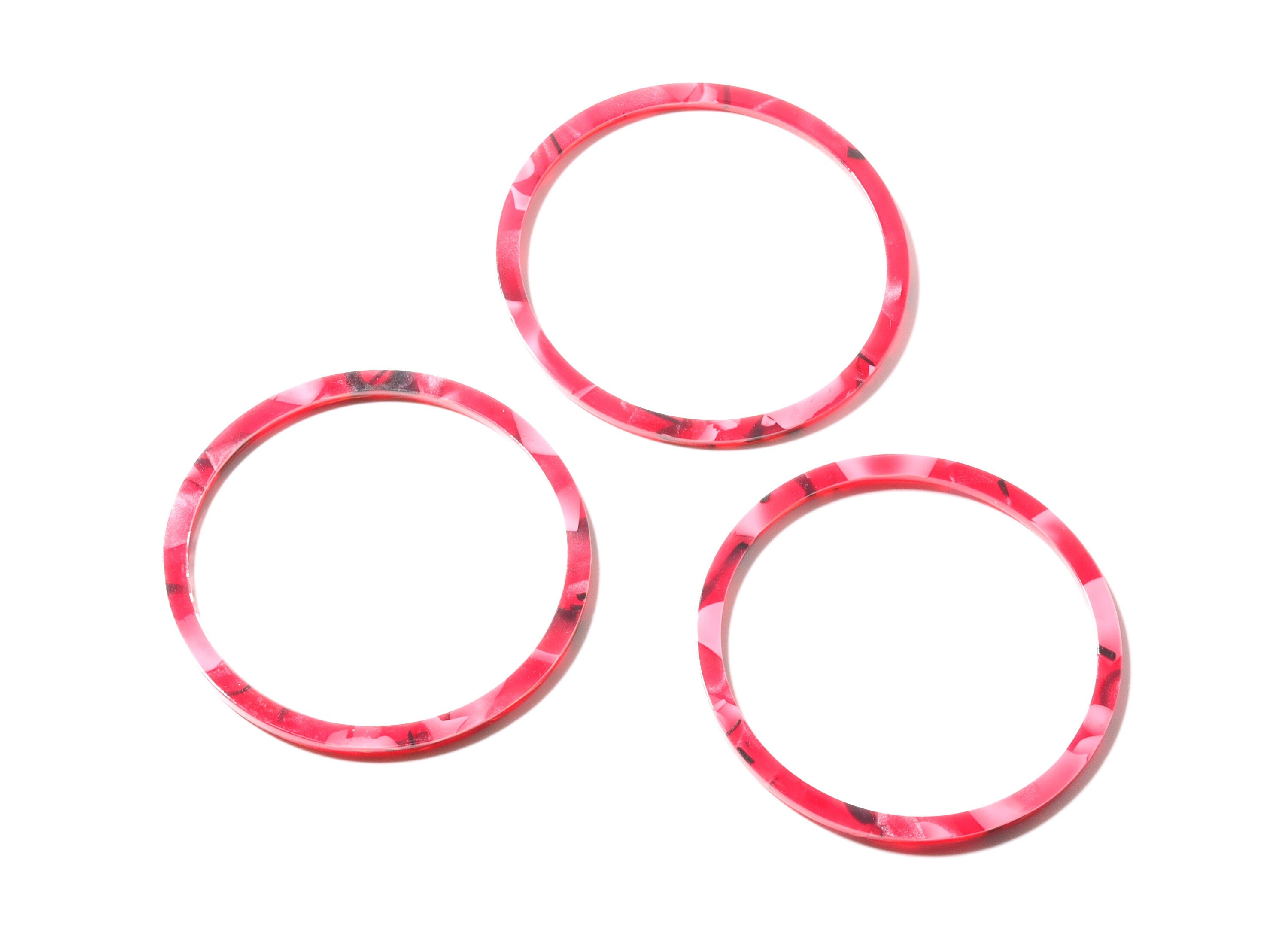 Acetate Hoop Earring Charms - Acrylic Circle Pendant - Earring Findings - Jewelry Supplies - Color Code: A56 - 57x57x2.7mm- AC1165B - DOMEDBAZAAR