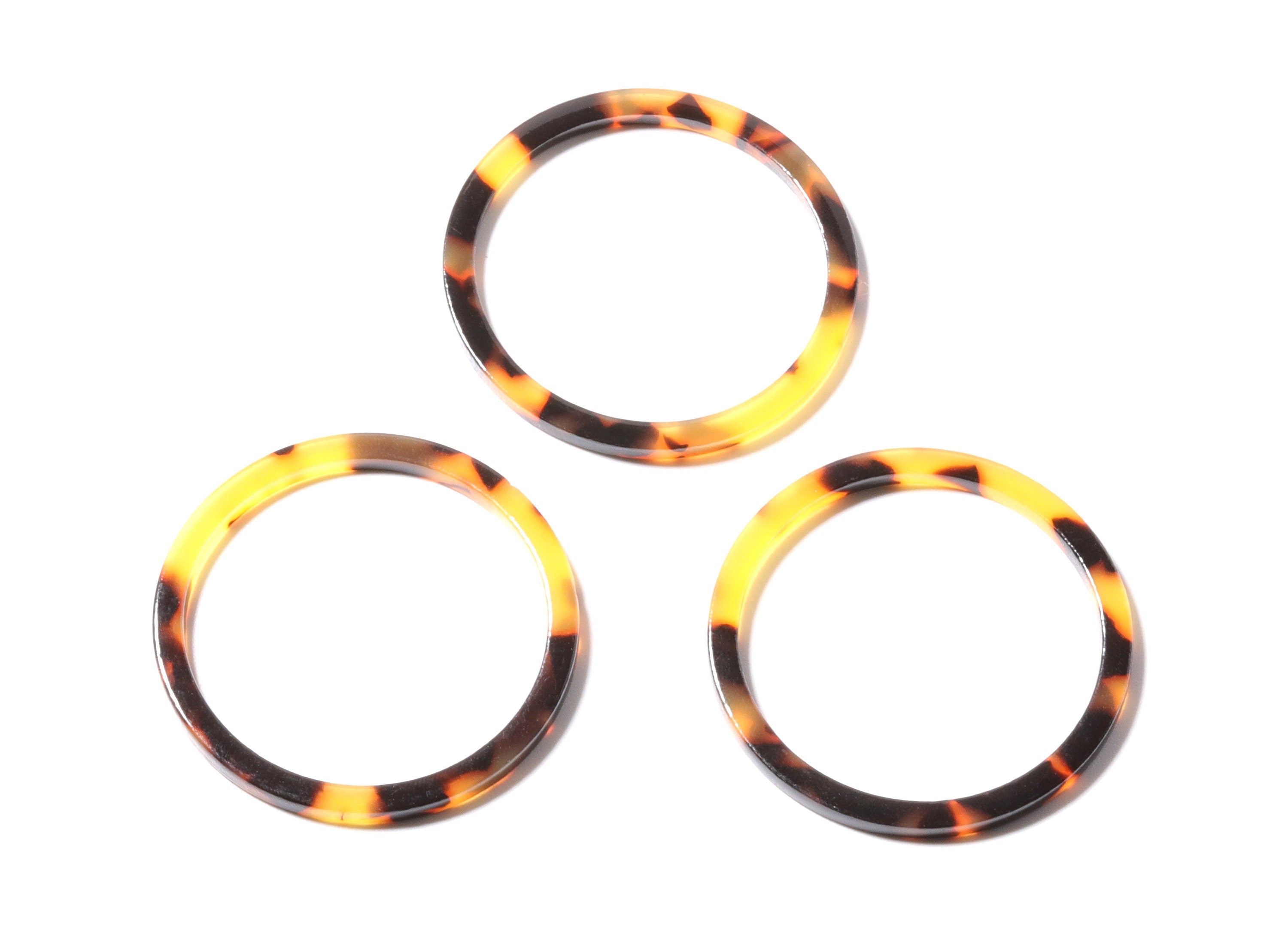Acetate Hoop Earrings Charms - Tortoise Hoop Shell Earrings - Circle Pendant - Jewelry Supplies - Color Code: A02 - 43x43x2.7mm- AC1167A - DOMEDBAZAAR
