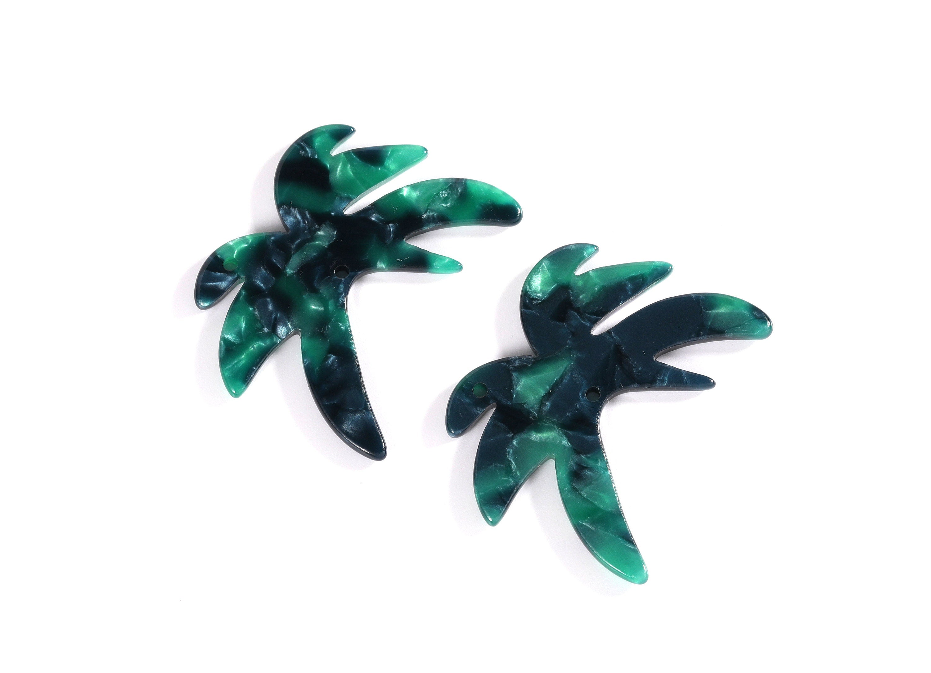 Acetate Coconut Tree Earring Charms - Coconut Tree Pendant - Earring Findings - Jewelry Supplies - Color Code: A13 - 30x38.7x2.54mm - AC1129 - DOMEDBAZAAR