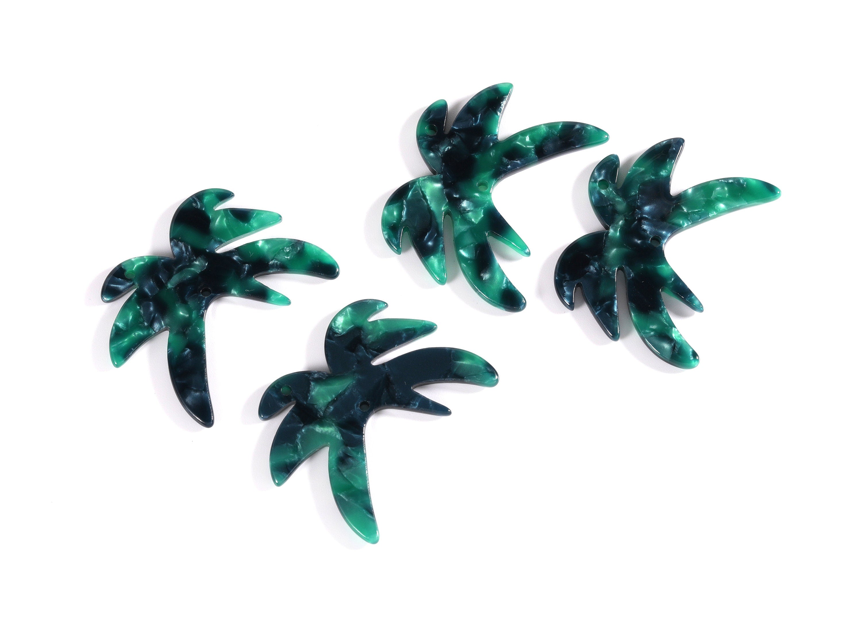 Acetate Coconut Tree Earring Charms - Coconut Tree Pendant - Earring Findings - Jewelry Supplies - Color Code: A13 - 30x38.7x2.54mm - AC1129 - DOMEDBAZAAR