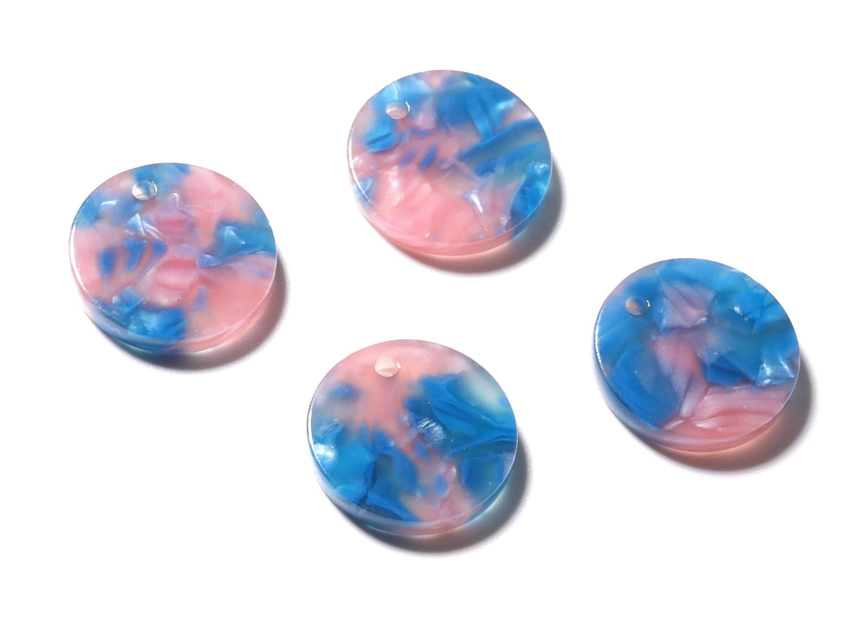 Acetate Coin & Round Charms - Coin and Round Earrings and Pendant - Earring Findings - Color Code: A94 - 15.3x2.5mm - AC1064T - DOMEDBAZAAR