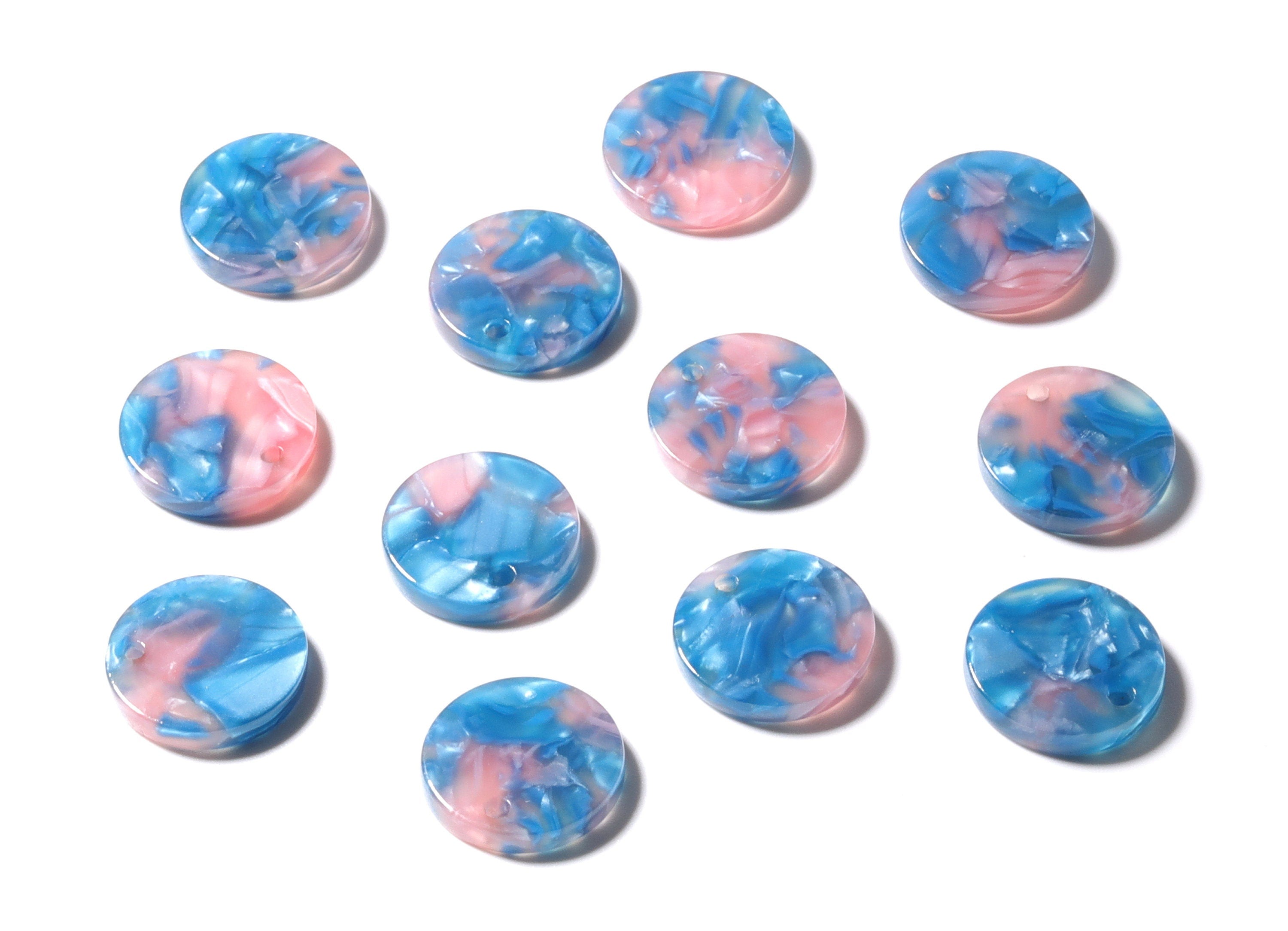 Acetate Coin & Round Charms - Coin and Round Earrings and Pendant - Earring Findings - Color Code: A94 - 15.3x2.5mm - AC1064T - DOMEDBAZAAR
