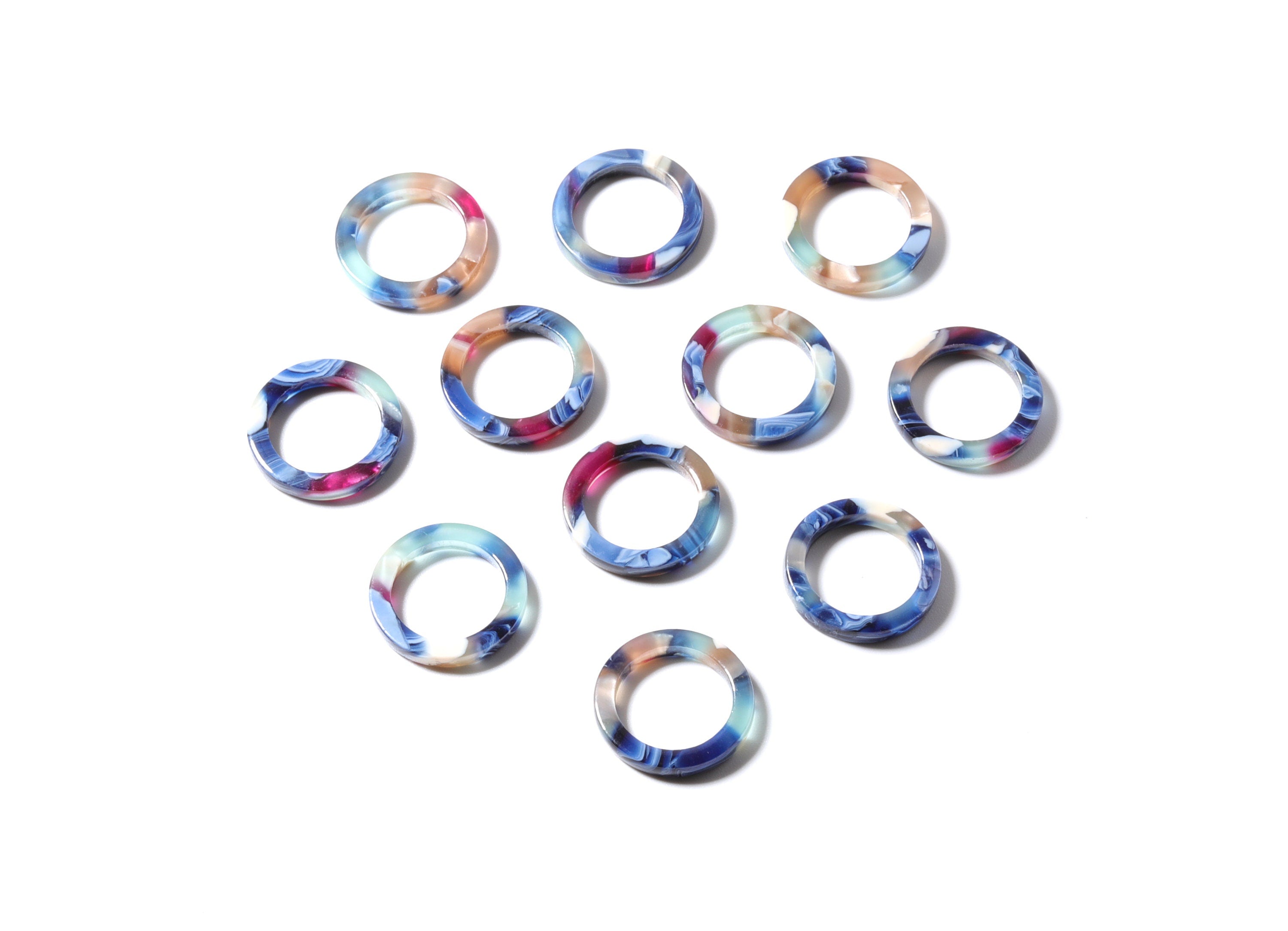 Acetate Hoop EarringCharms - Circle Shaped Pendant - Earring Findings - Jewelry Supplies - 16.7x16.7x2.58mm - AC1157D - DOMEDBAZAAR