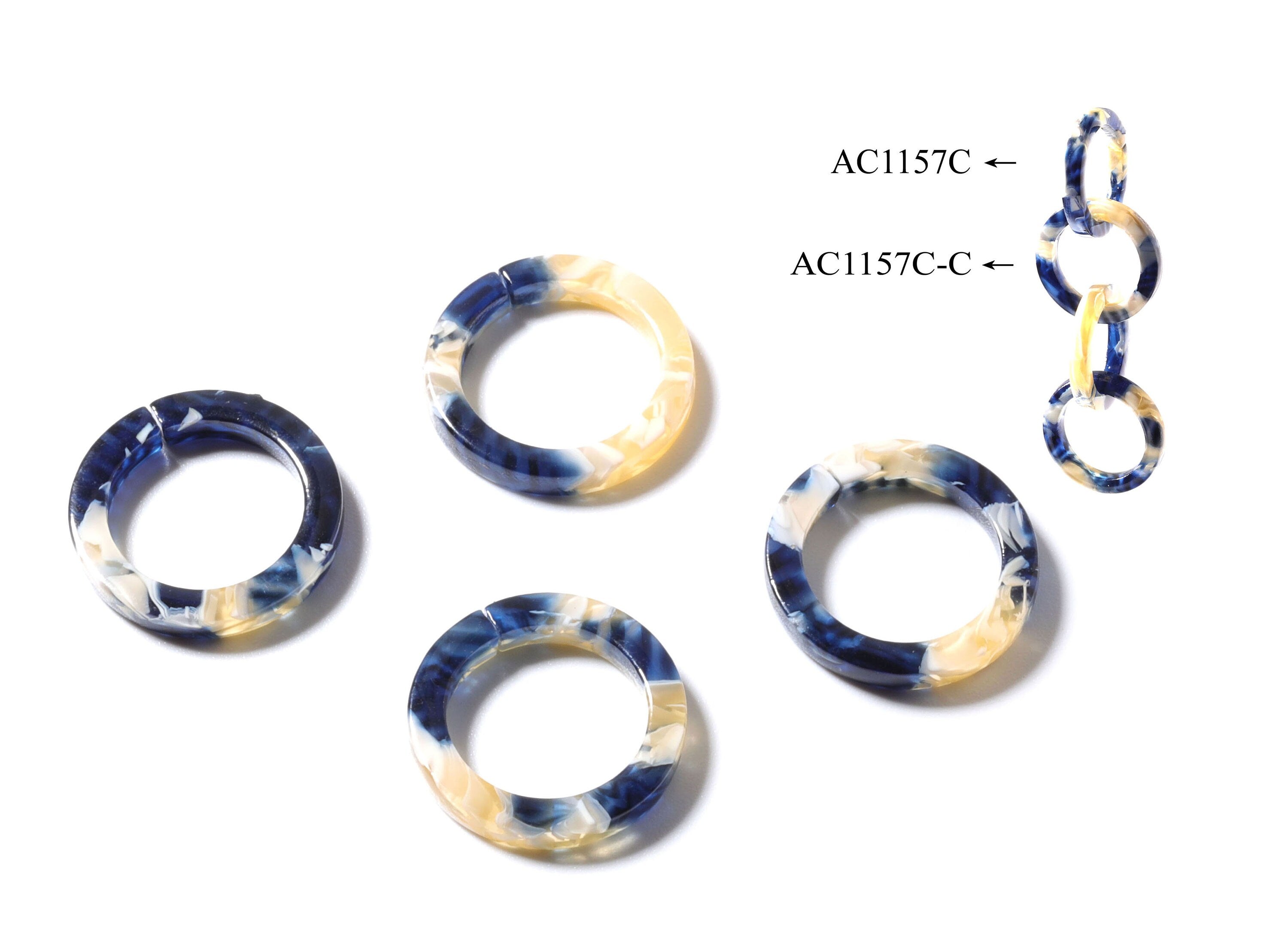 Acetate Circle Earring Charms - Laser Cut Open Circle Shaped Pendant - Jewelry Supplies - Color Code: A27 - 16.7x16.7x2.58mm - AC1157C-C - DOMEDBAZAAR