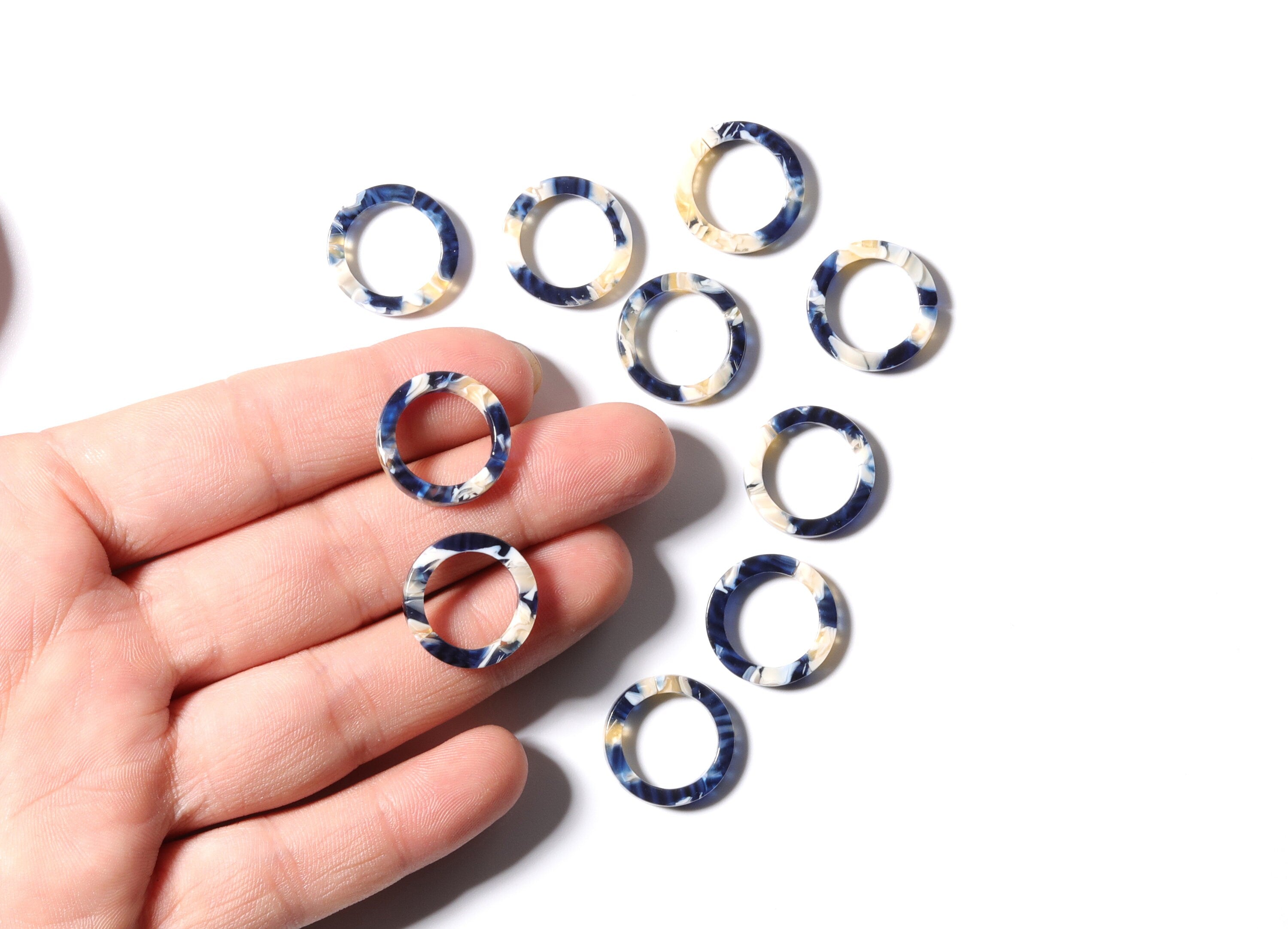 Acetate Circle Earring Charms - Laser Cut Open Circle Shaped Pendant - Jewelry Supplies - Color Code: A27 - 16.7x16.7x2.58mm - AC1157C-C - DOMEDBAZAAR
