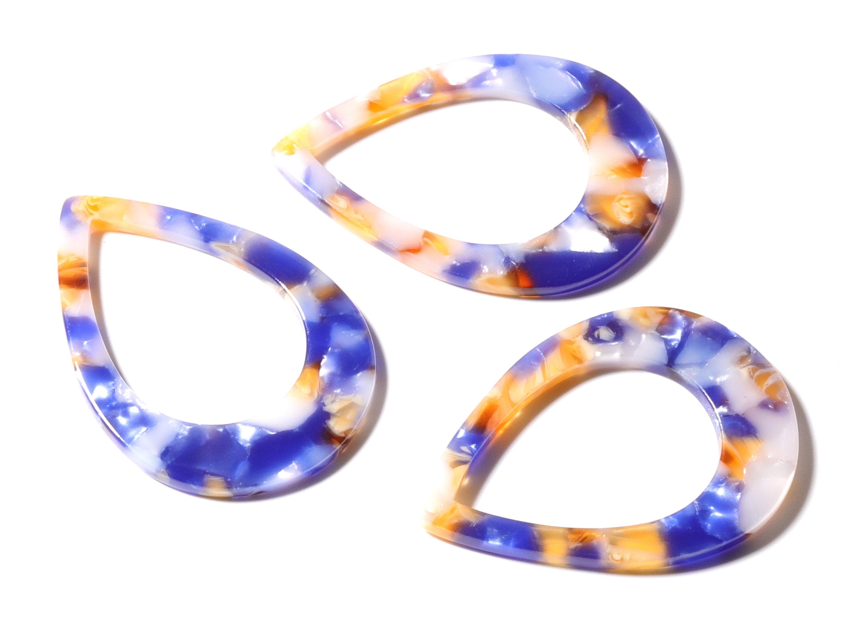 Acetate Drop Charms - Drop Earrings and Pendant - Earring Findings - Jewelry Supplies - Color Code: A96 - 46x2.5mm - AC1022K - DOMEDBAZAAR