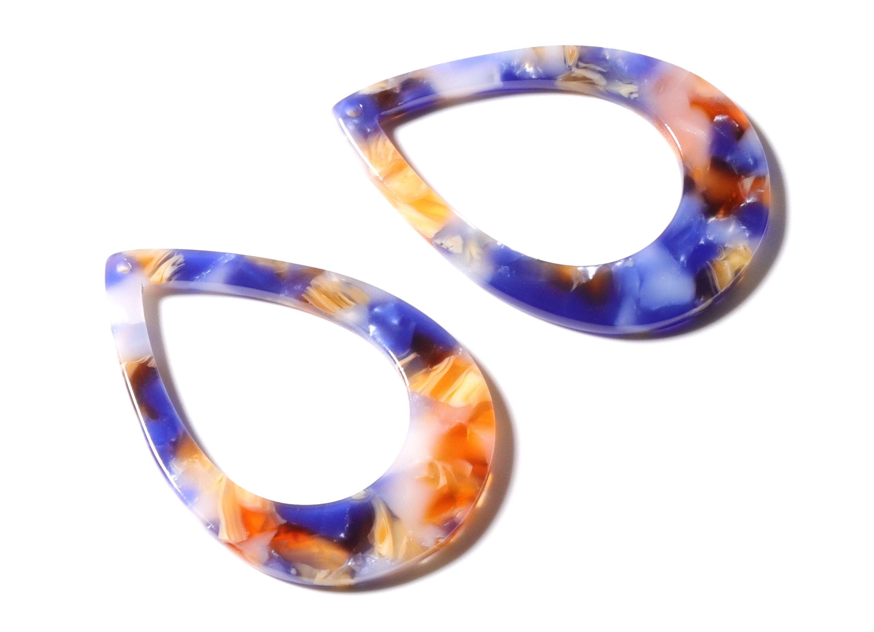 Acetate Drop Charms - Drop Earrings and Pendant - Earring Findings - Jewelry Supplies - Color Code: A96 - 46x2.5mm - AC1022K - DOMEDBAZAAR