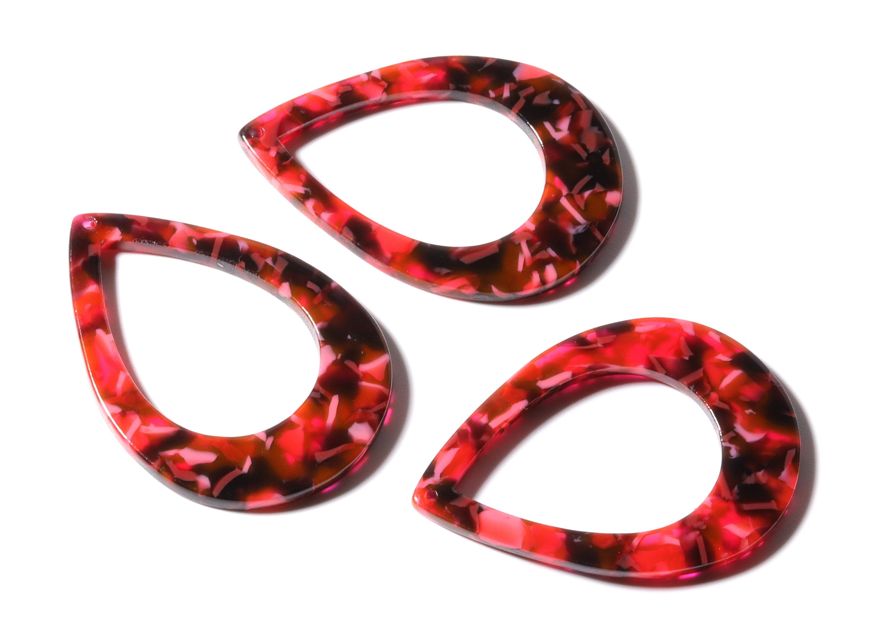 Acetate Drop Charms - Drop Earrings and Pendant - Earring Findings - Jewelry Supplies - Color Code: A93 - 46x2.5mm - AC1022L - DOMEDBAZAAR