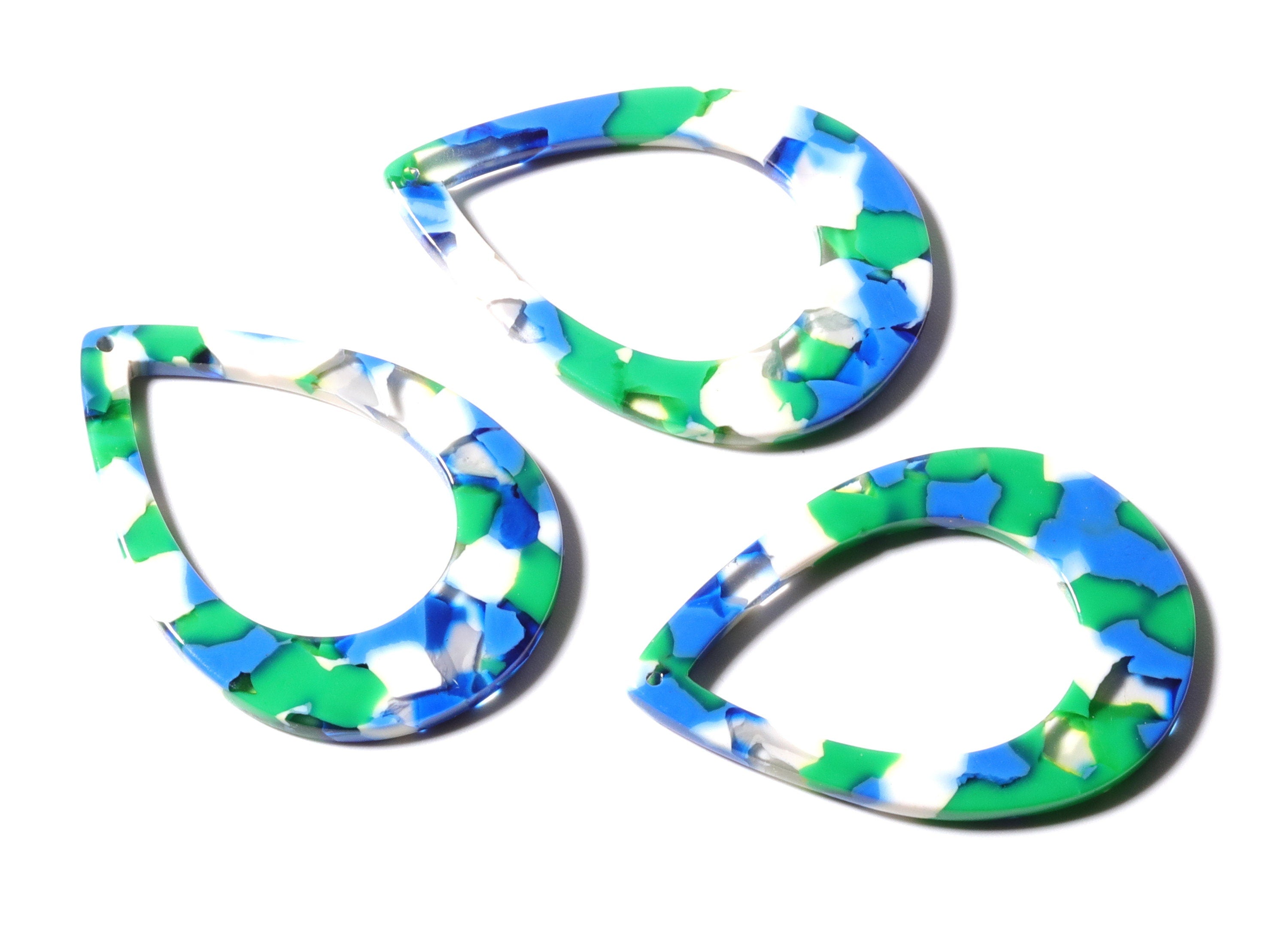 Acetate Drop Charms - Drop Earrings and Pendant - Earring Findings - Jewelry Supplies - Color Code: A110 - 46x2.5mm - AC1022M - DOMEDBAZAAR