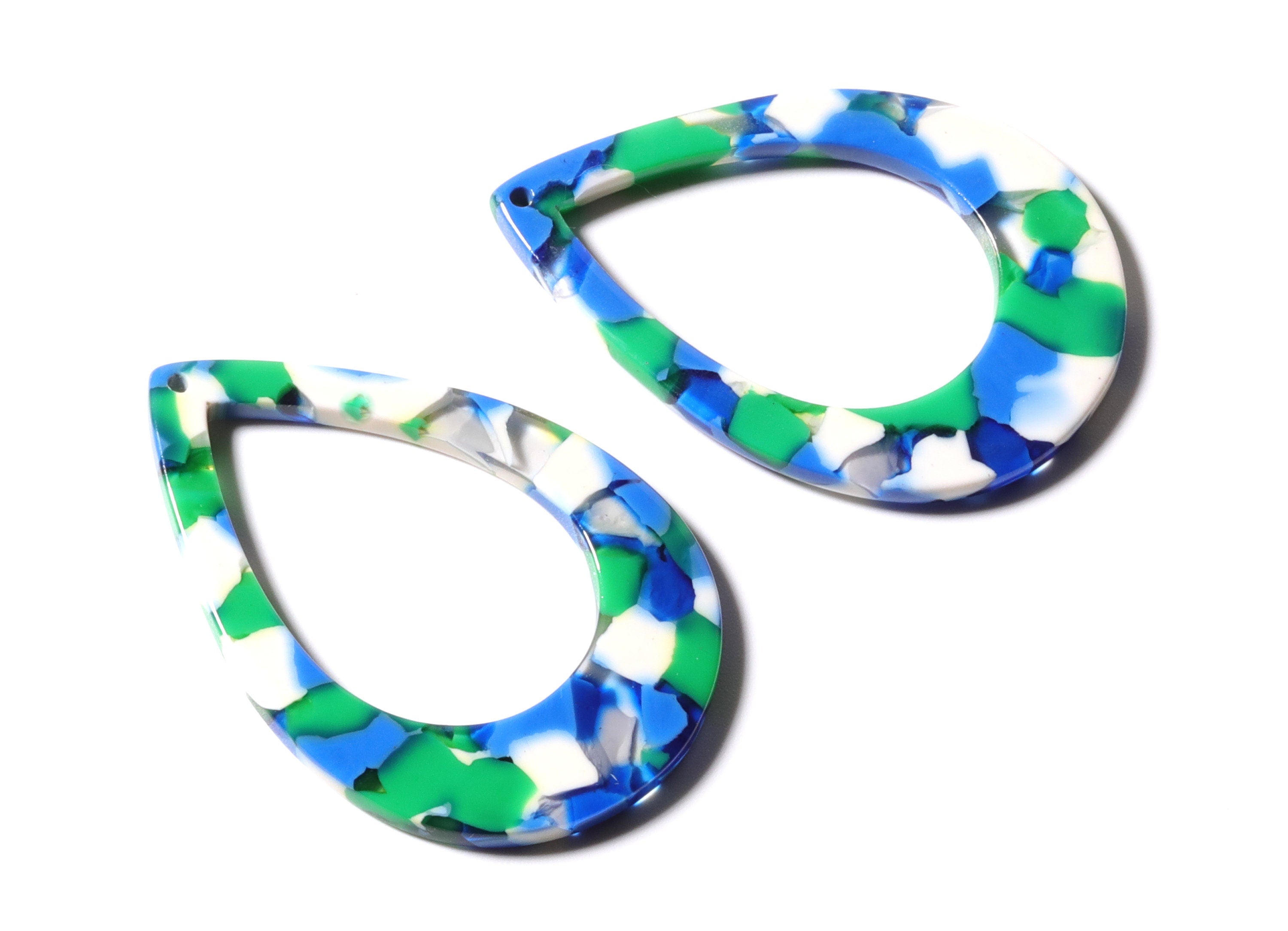 Acetate Drop Charms - Drop Earrings and Pendant - Earring Findings - Jewelry Supplies - Color Code: A110 - 46x2.5mm - AC1022M - DOMEDBAZAAR