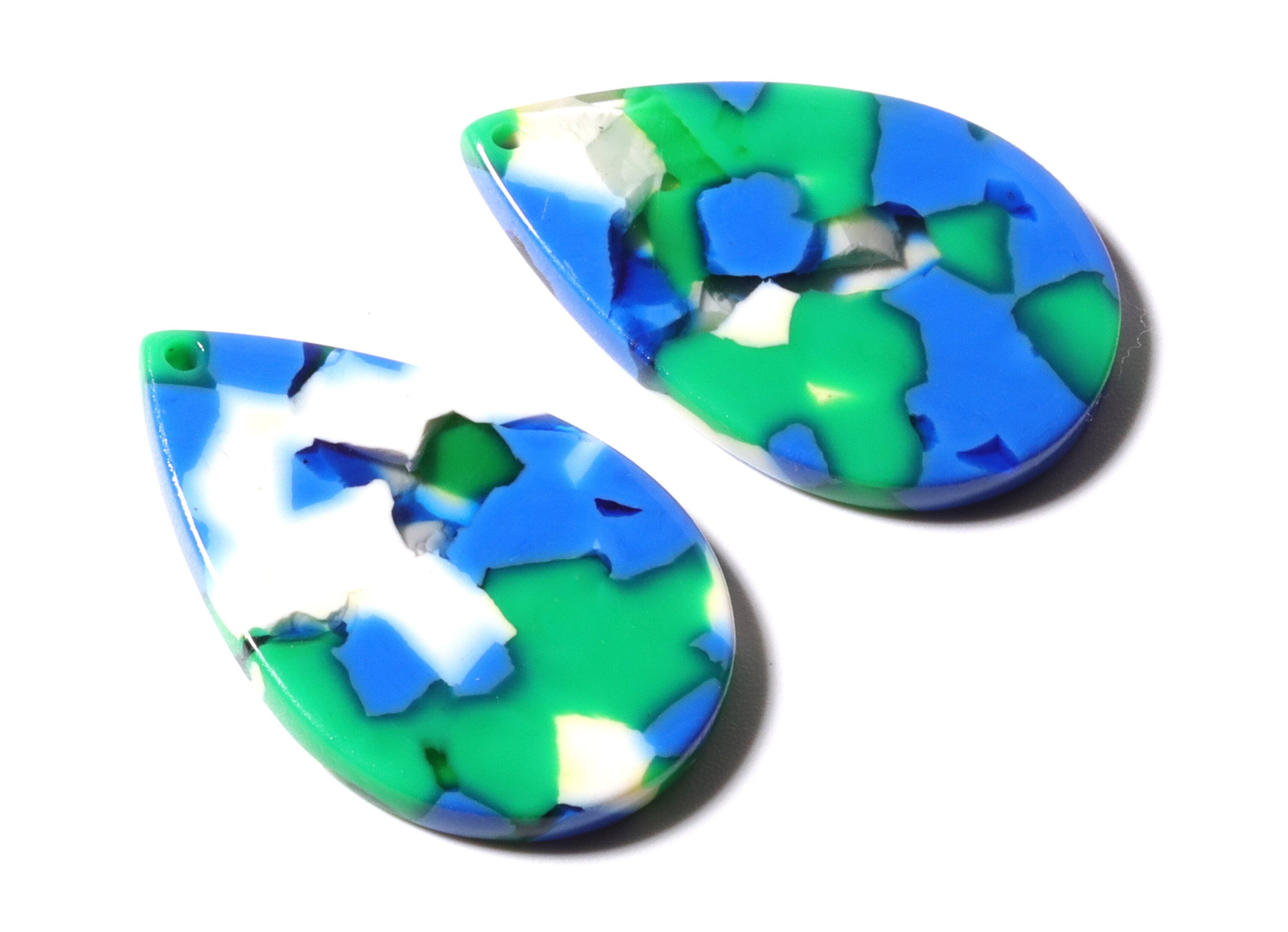 Acetate Drop Charms - Drop Pendant - Earring Findings - Jewelry Supplies - Color Code: A110 - 30.5x21x2.6mm - AC1127J - DOMEDBAZAAR