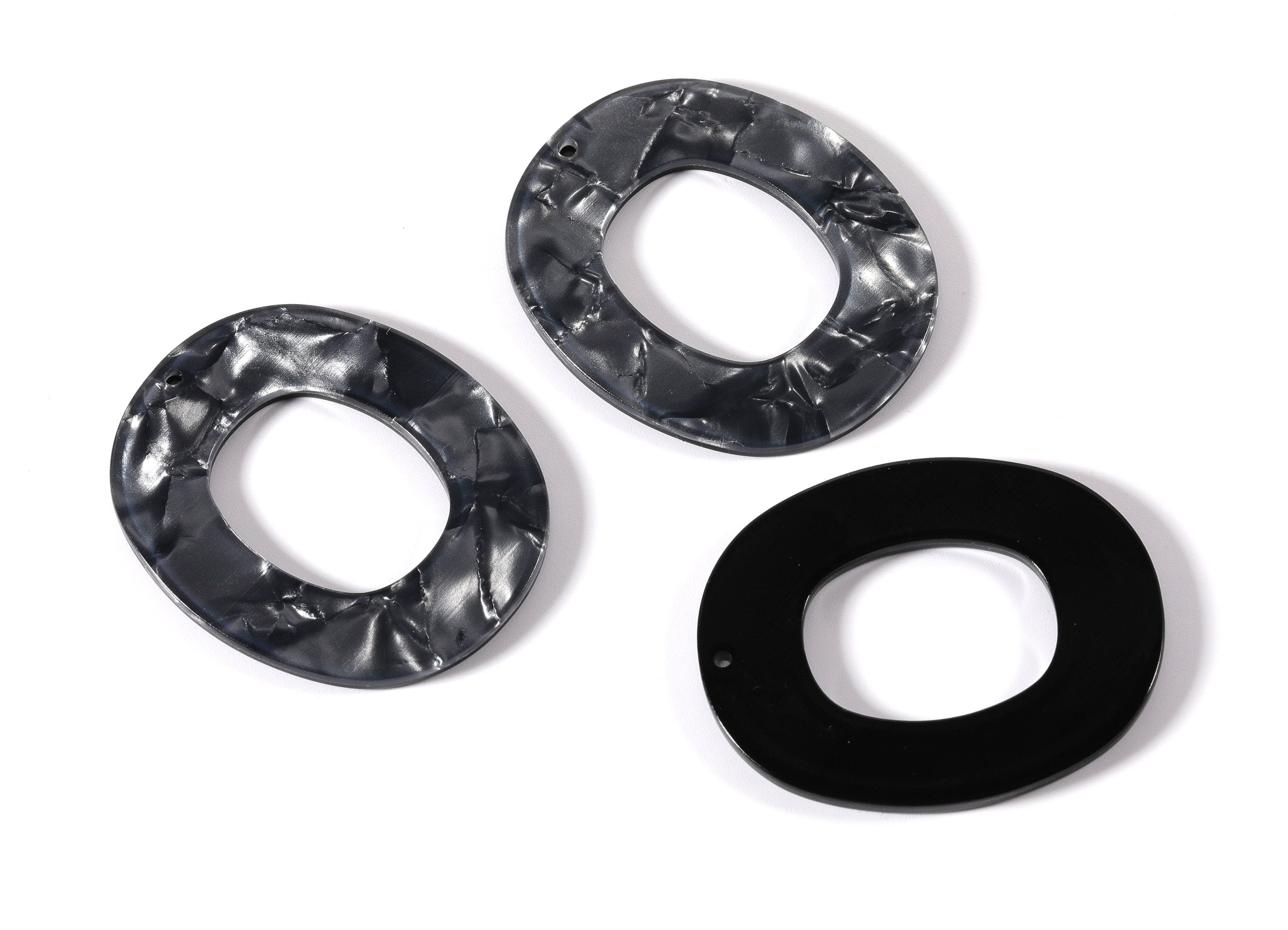 Acetate Oval Charms - Oval Earrings and Pendant - Earring Findings - Jewelry Supplies - Color Code: A81 - 50X41X2.5mm - AC1012BL - DOMEDBAZAAR