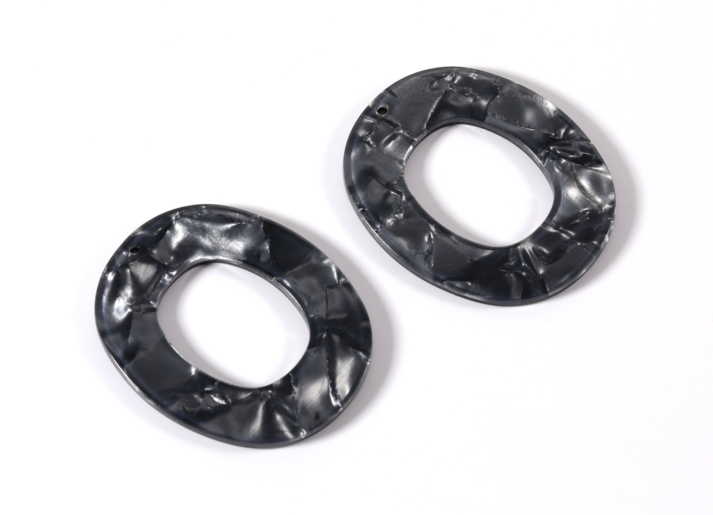 Acetate Oval Charms - Oval Earrings and Pendant - Earring Findings - Jewelry Supplies - Color Code: A81 - 50X41X2.5mm - AC1012BL - DOMEDBAZAAR
