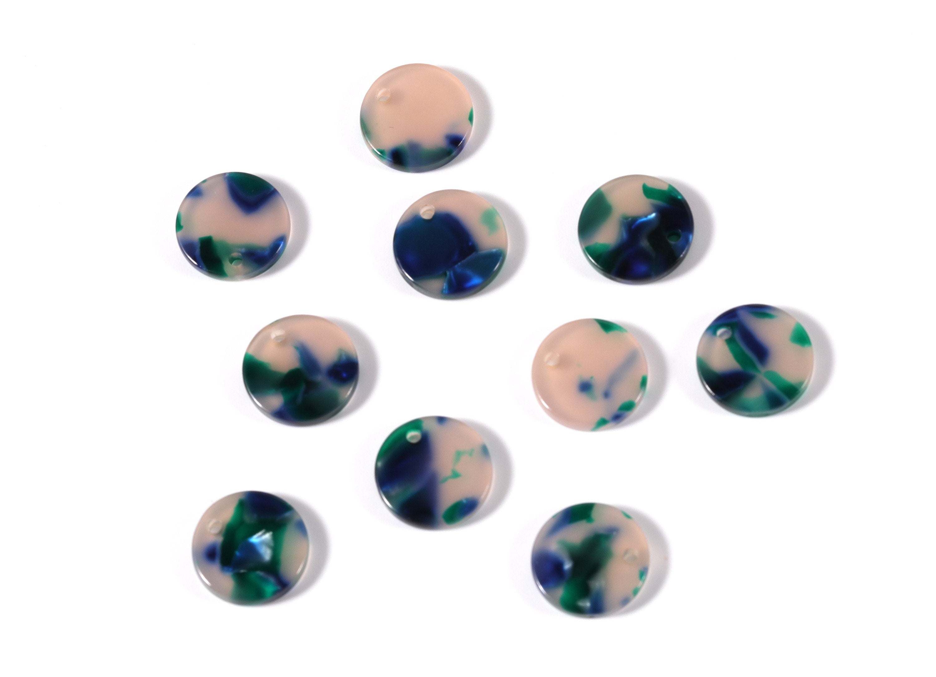 Acetate Coin & Round Charms - Coin and Round Earrings and Pendant - Earring Findings - Color Code: A18 - 14.5x2.5mm - AC1064C - DOMEDBAZAAR