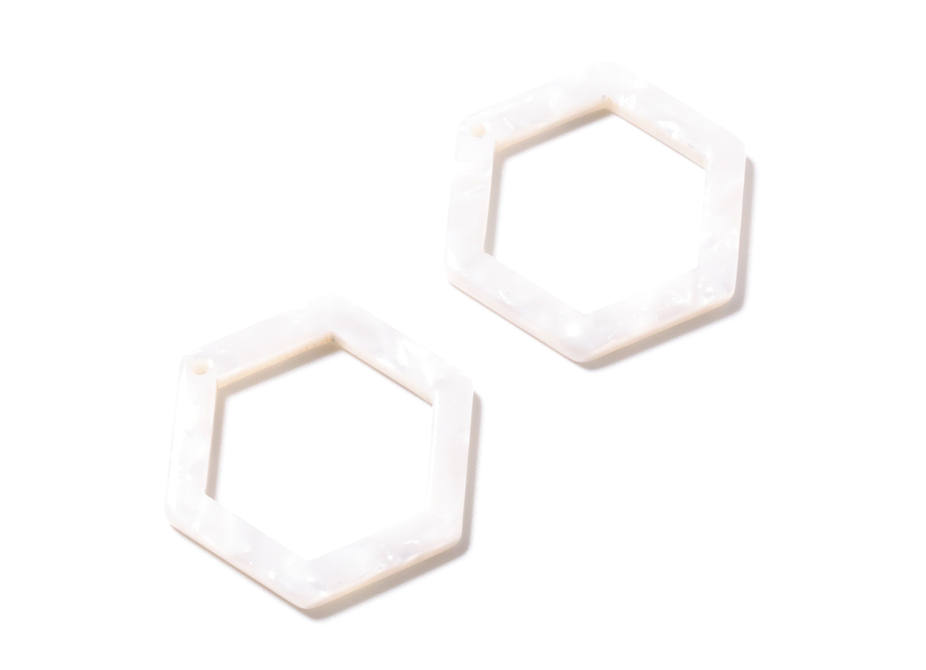 Acetate Hexagon Earring Charms - Acrylic Hexagon Pendant - Earring Findings - Jewelry Supplies - Color Code: A12 - 28.18x25x2.66mm - AC1123D - DOMEDBAZAAR