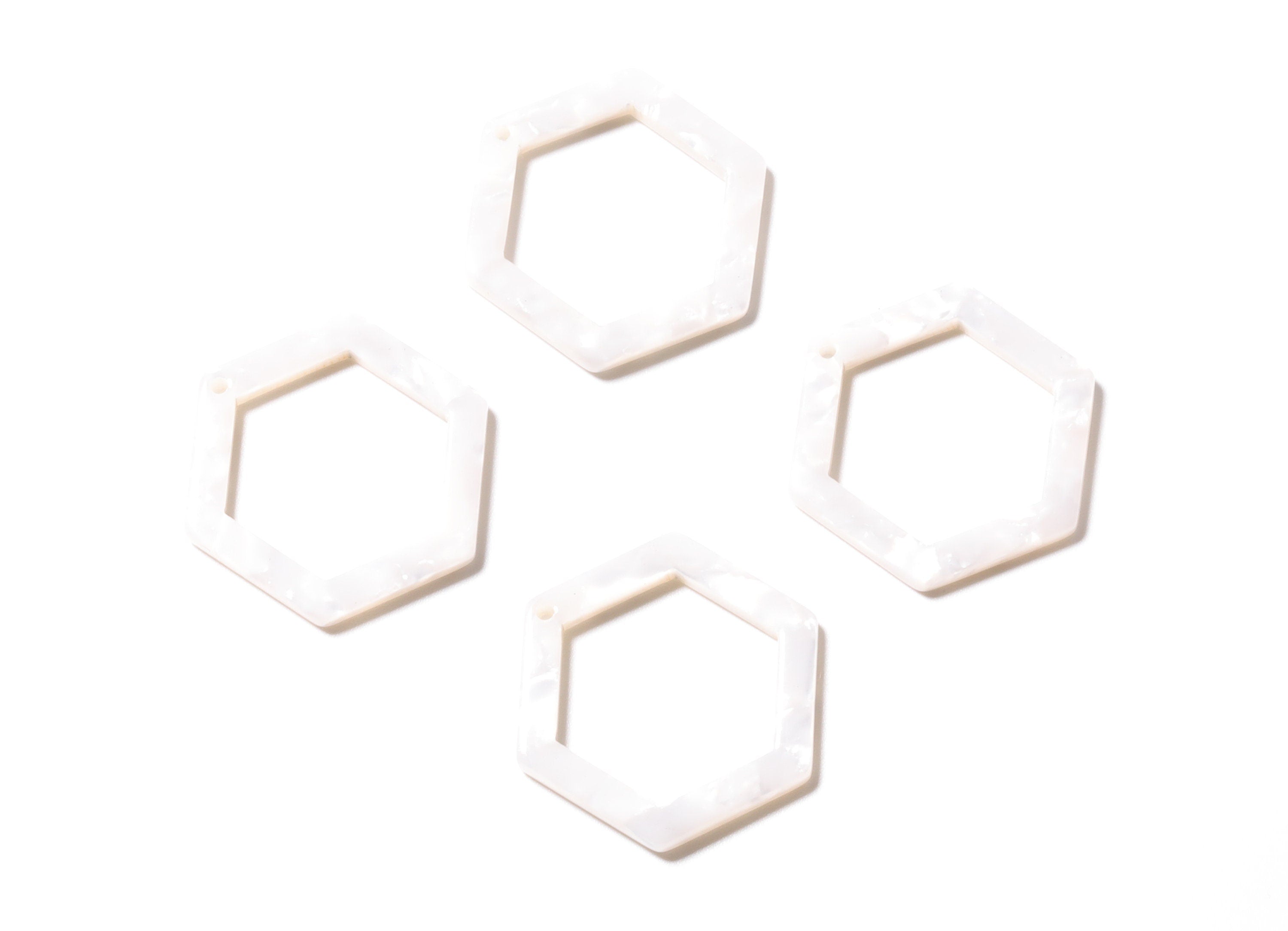 Acetate Hexagon Earring Charms - Acrylic Hexagon Pendant - Earring Findings - Jewelry Supplies - Color Code: A12 - 28.18x25x2.66mm - AC1123D - DOMEDBAZAAR