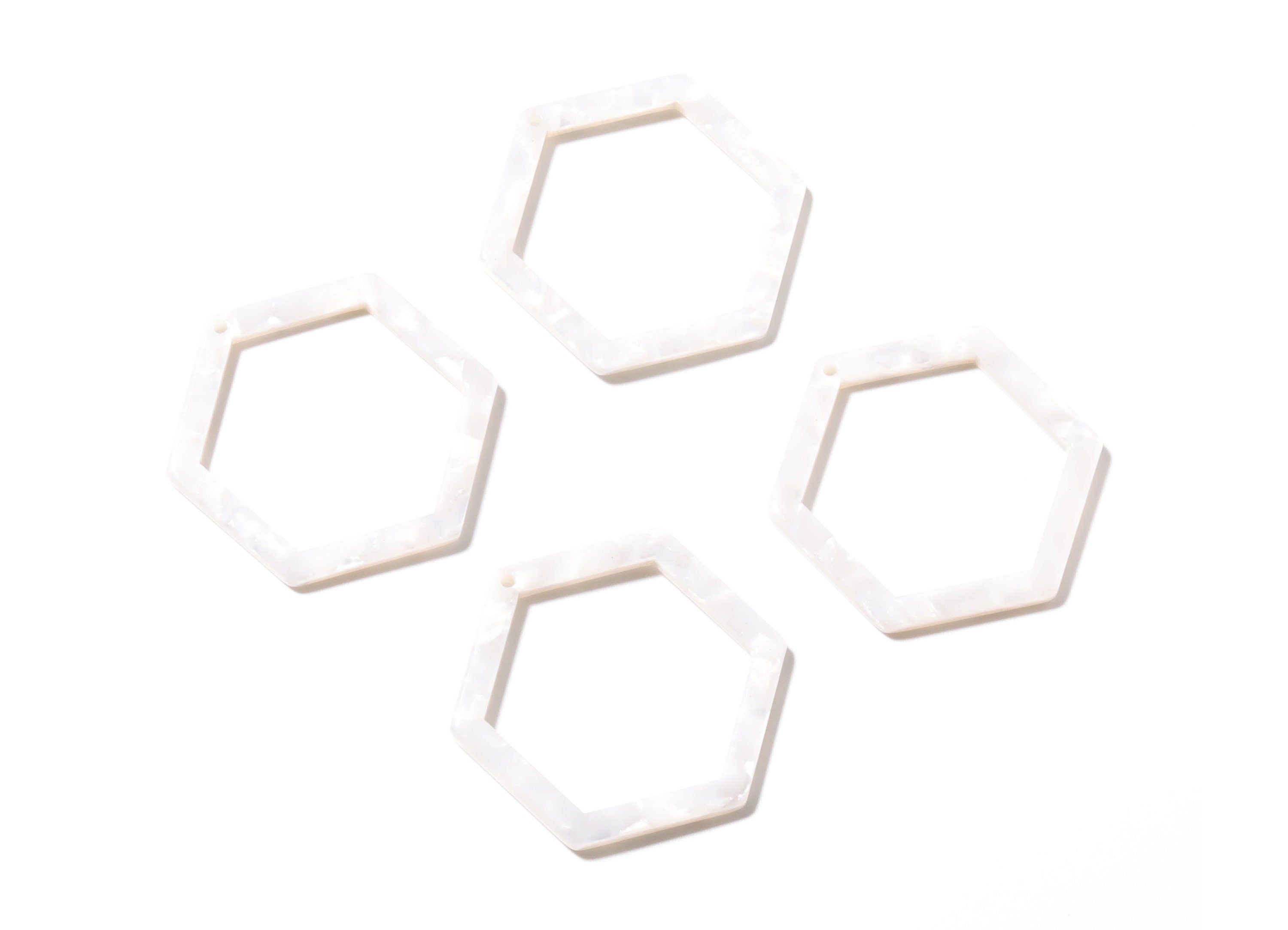 Acetate Hexagon Earring Charms - Acetate Hexagon Pendant - Earring Findings - Jewelry Supplies - Color Code: A12 - 36x32x2.68mm - AC1124D - DOMEDBAZAAR