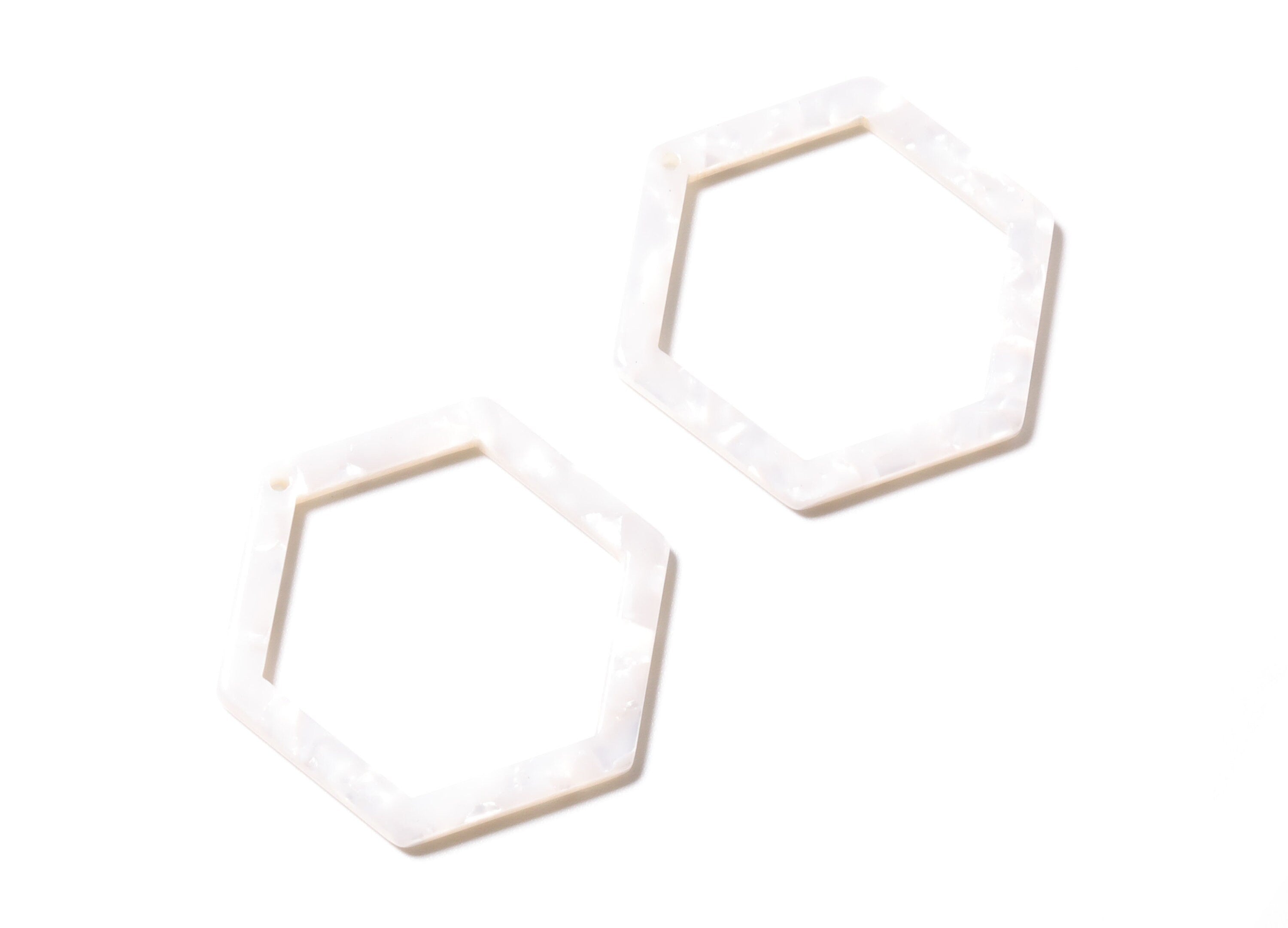 Acetate Hexagon Earring Charms - Hexagon Pendant - Earring Findings - Jewelry Supplies - Color Code: A12 - 44.75x39.42x2.68mm - AC1125D - DOMEDBAZAAR