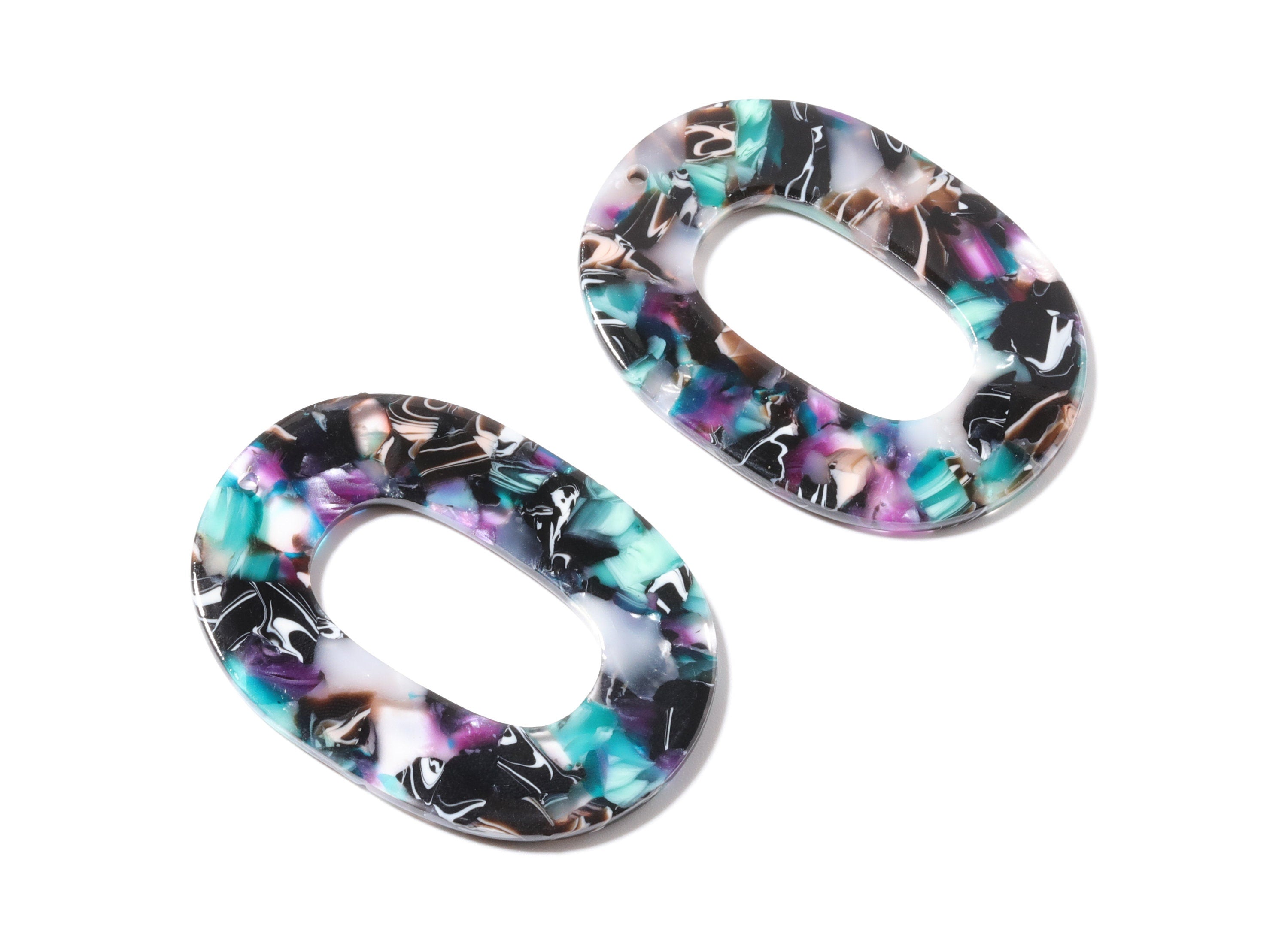 Acetate Oval Charms - Oval Earrings and Pendant - Earring Findings - Jewelry Supplies - Color Code: A54 - 47x34.9x2.5mm - AC1065L - DOMEDBAZAAR