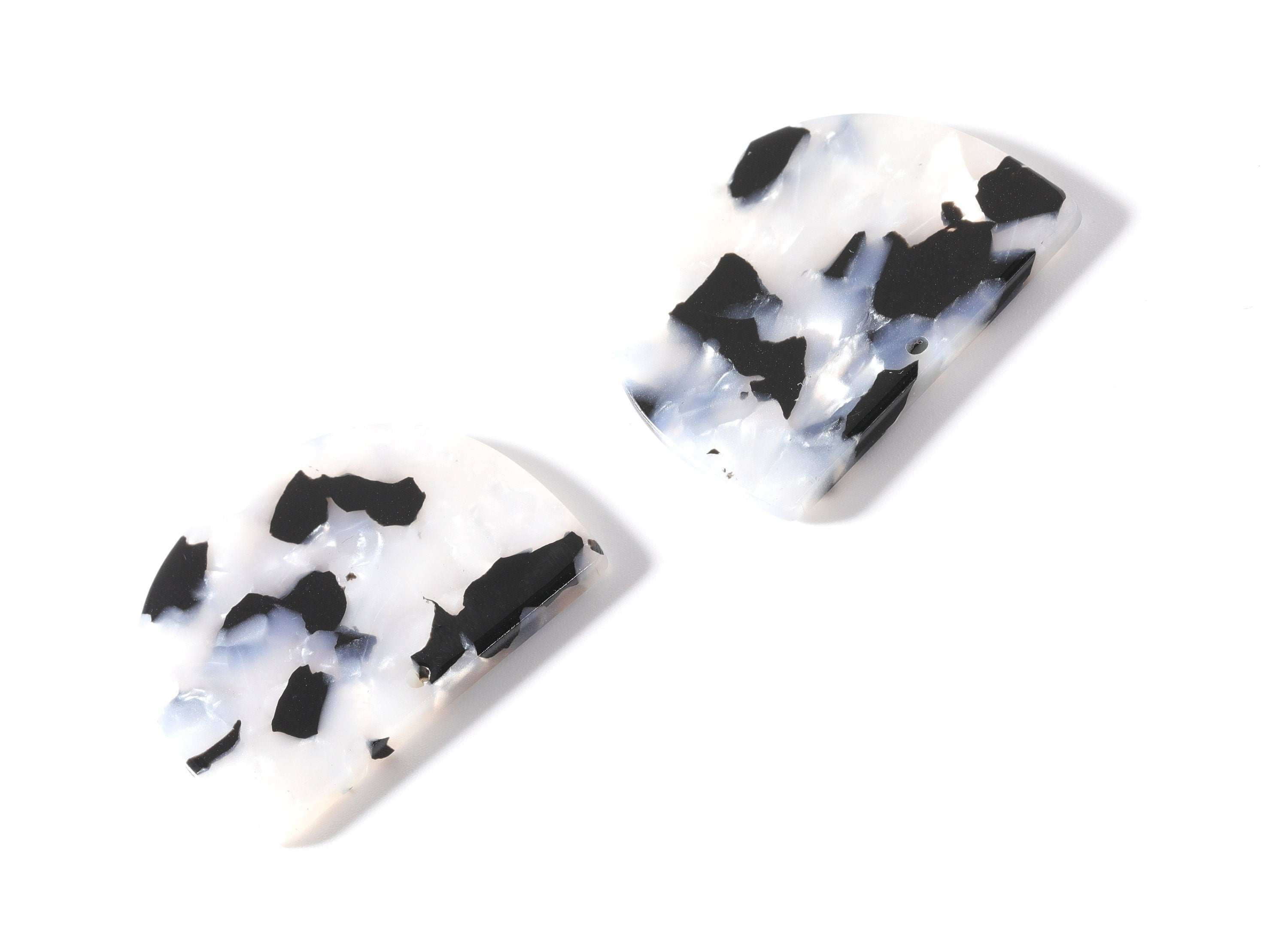 Acetate Acrylic Earring Charms Two Holes -  D Shaped Pendant - Color Code: A15 - 29.5x34.3x2.48mm - AC1634-A15 - DOMEDBAZAAR