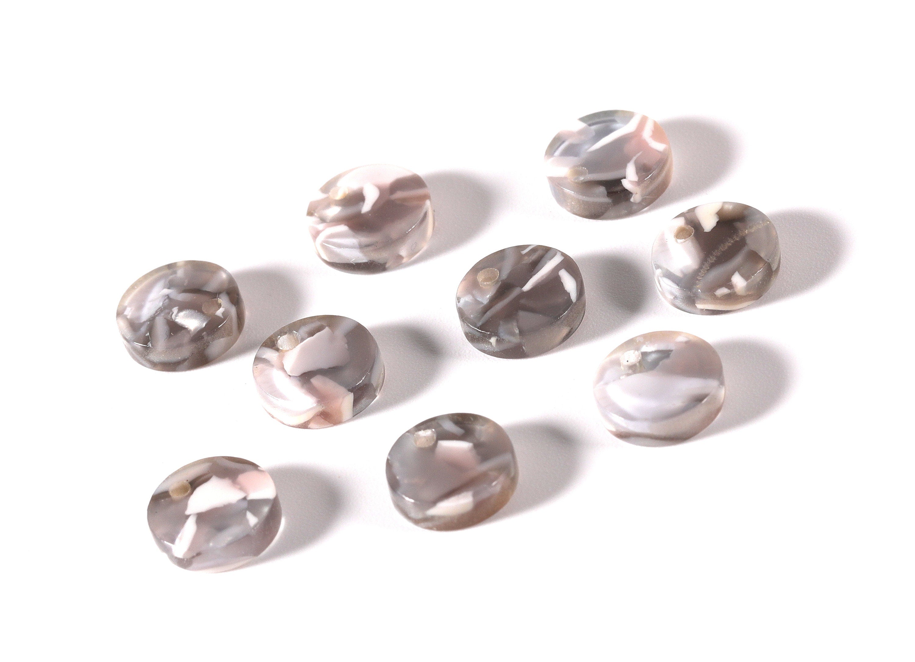 Acrylic Round Earring Charms - Round Circle Pendant - Earring Findings - Jewelry Supplies - Color Code: A20 - 8.82x8.82x2.7mm - AC1116F - DOMEDBAZAAR