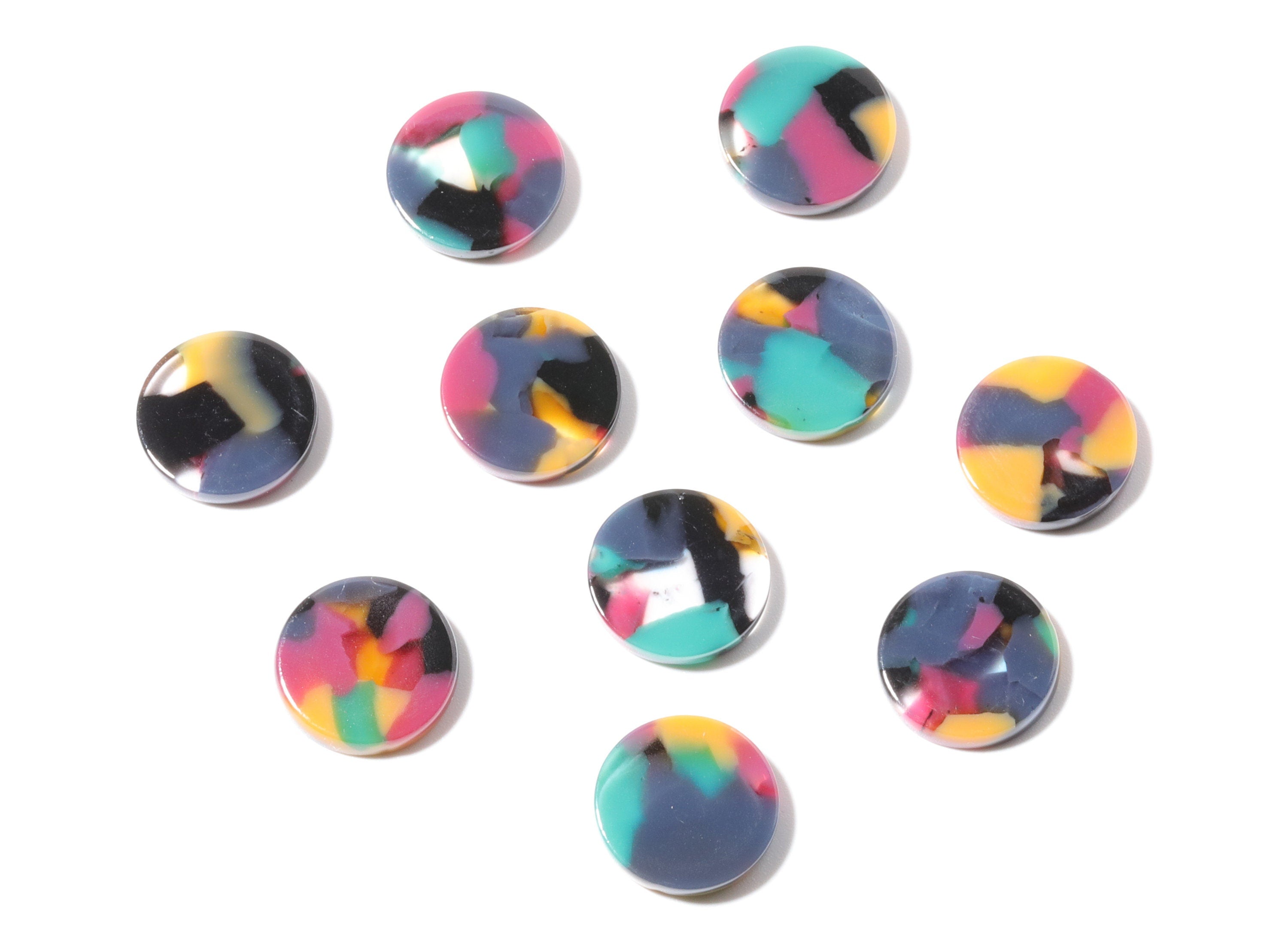 Acetate Coin & Round Charms - Coin and Round Earrings and Pendant - Earring Findings - Color Code: A25 - 14.5x2.5mm - AC1064V - DOMEDBAZAAR