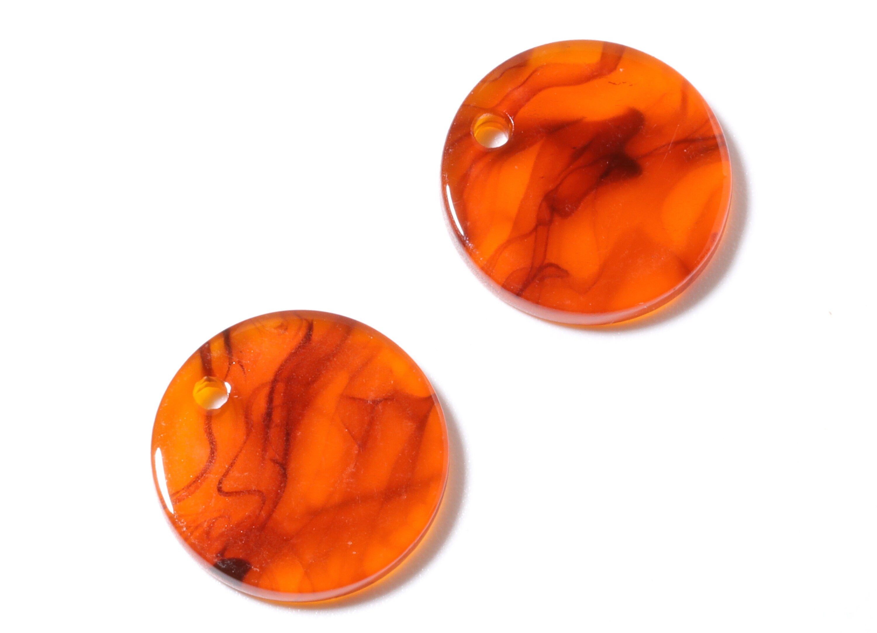 Acetate Coin & Round Charms - Coin and Round Earrings and Pendant - Earring Findings - 14.5x2.5mm - AC1064Y - DOMEDBAZAAR