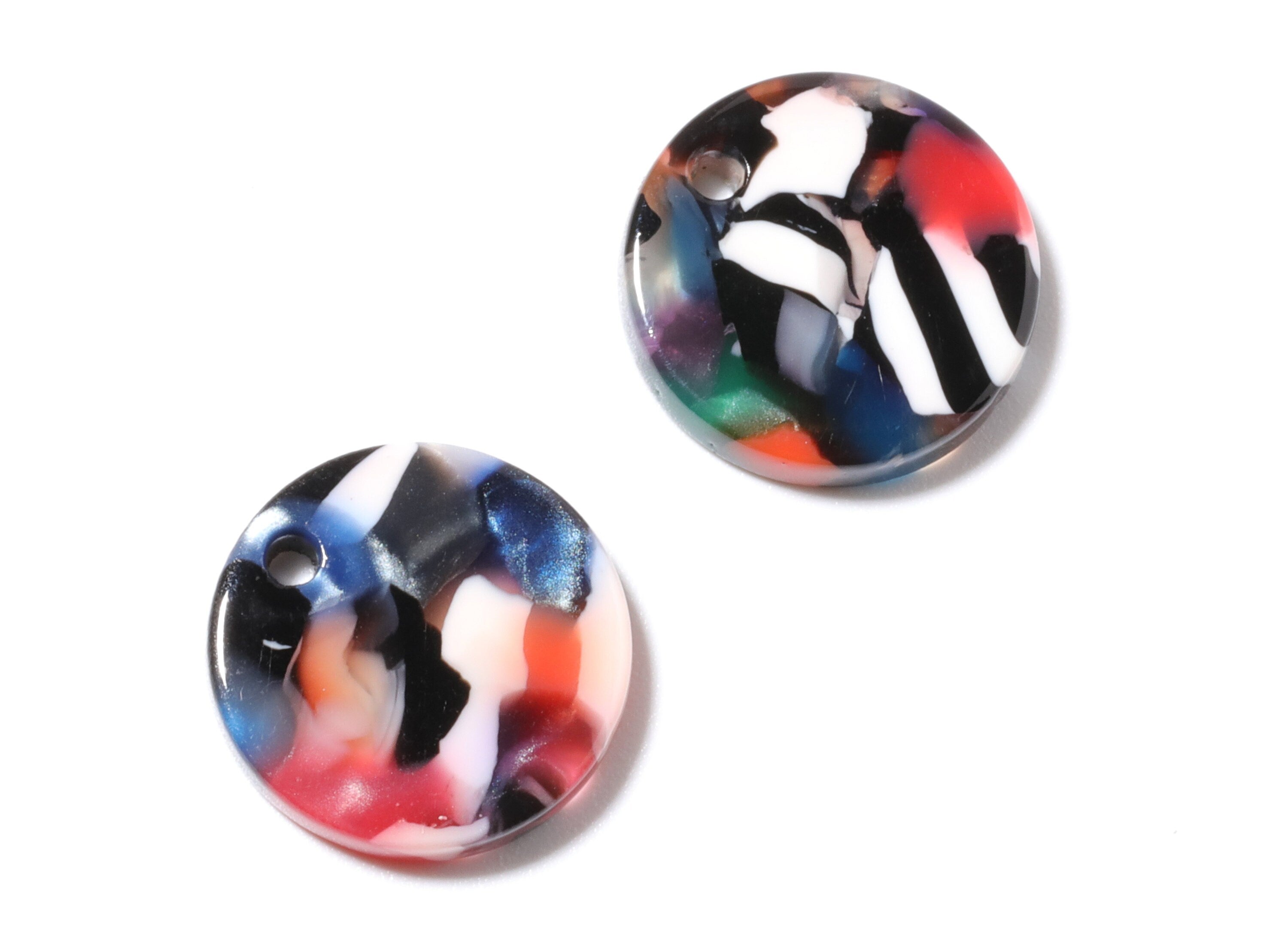 Acetate Coin & Round Charms - Coin and Round Earrings and Pendant - Earring Findings - Color Code: A60 - 14.5x2.5mm - AC1064Z - DOMEDBAZAAR