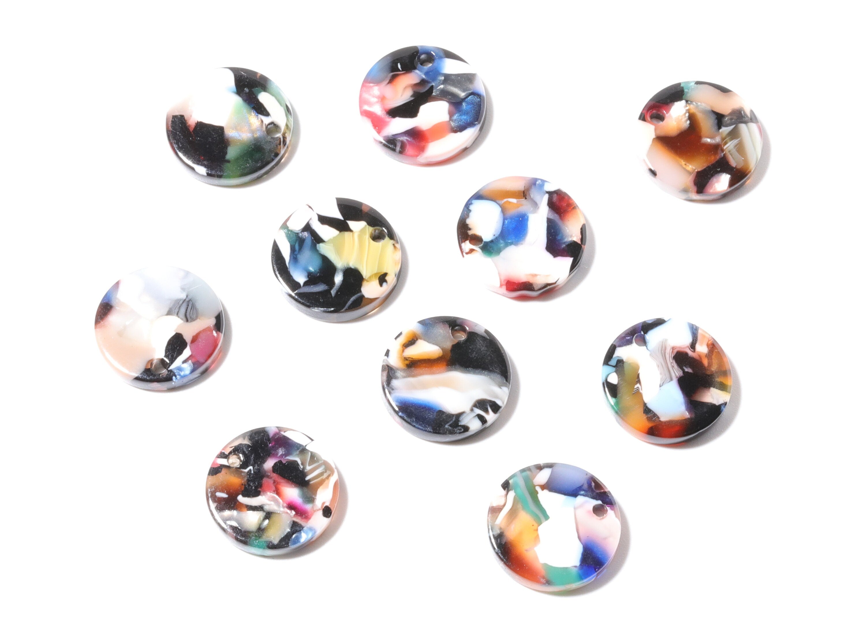 Acetate Coin & Round Charms - Coin and Round Earrings and Pendant - Earring Findings - Color Code: A60 - 14.5x2.5mm - AC1064Z - DOMEDBAZAAR
