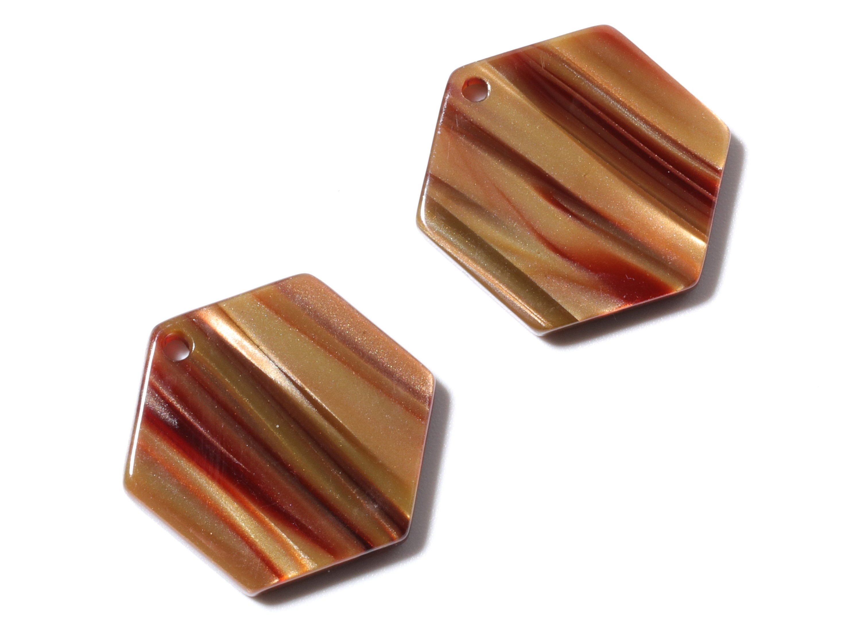 Acetate Hexagon Earring Charms - Hexagon Shaped Pendant - Earring Findings - Jewelry Supplies - Color Code: A90 - 21.55x19x2.6mm - AC1188C - DOMEDBAZAAR