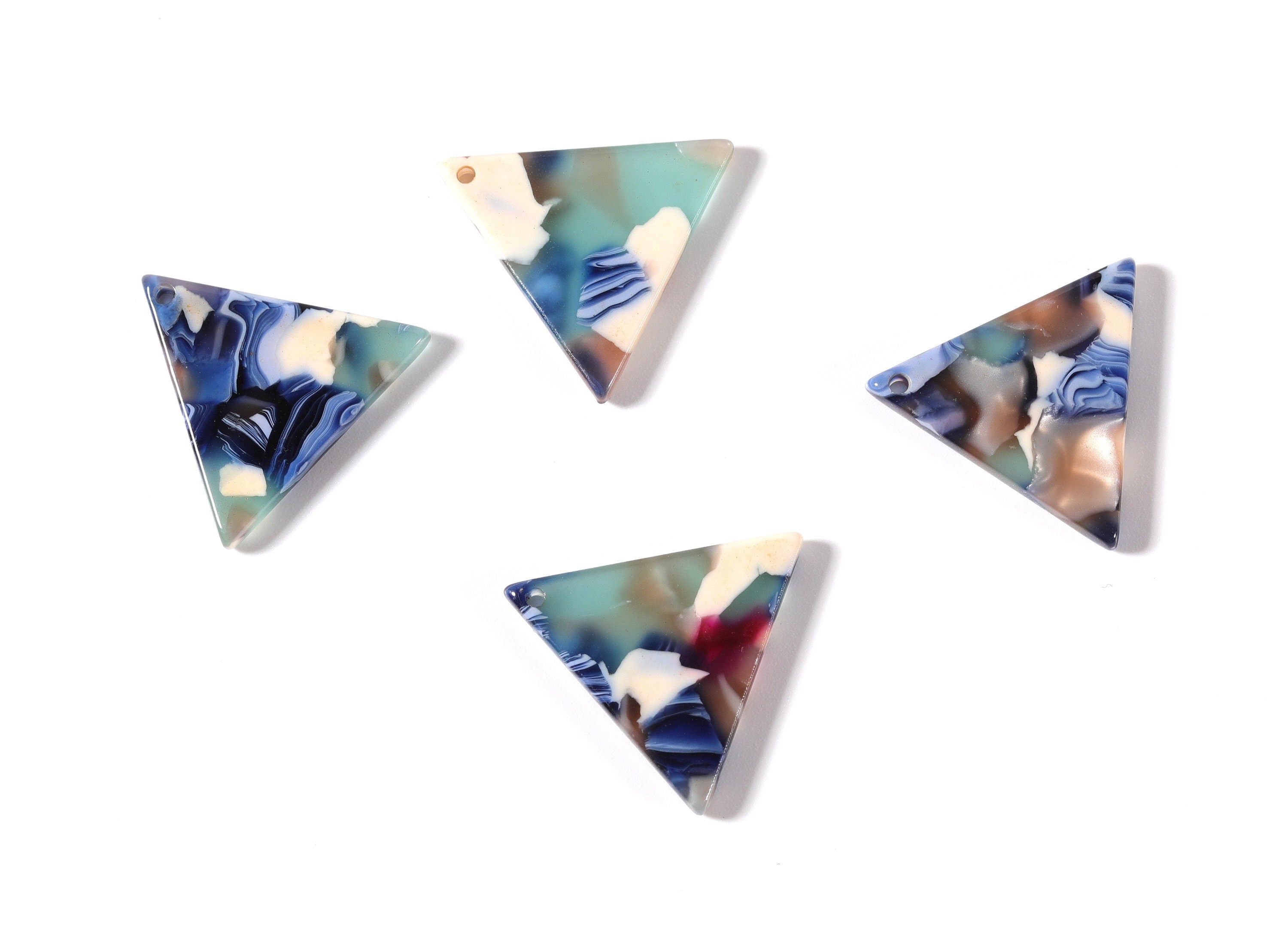 Acetate Triangle Charms - Triangle Earrings and Pendant - Earring Findings - Jewelry Supplies - Color Code: A19 - 19x22x2.5mm - AC1042C - DOMEDBAZAAR
