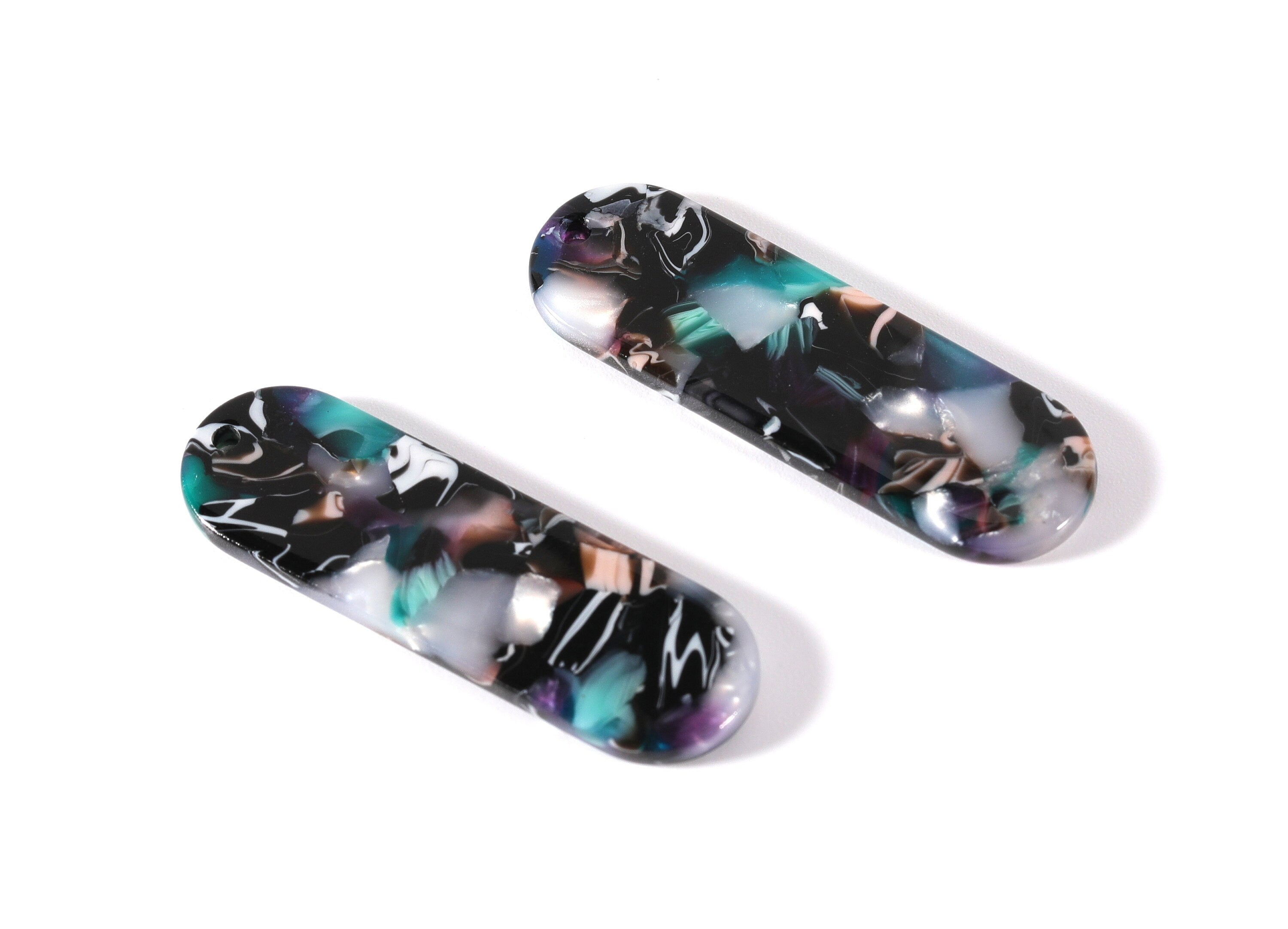 Acetate Oval Charms - Oval Earrings and Pendant - Earring Findings - Jewelry Supplies - Color Code: A54 - 39.7x12.7x2.55mm - AC1075G - DOMEDBAZAAR