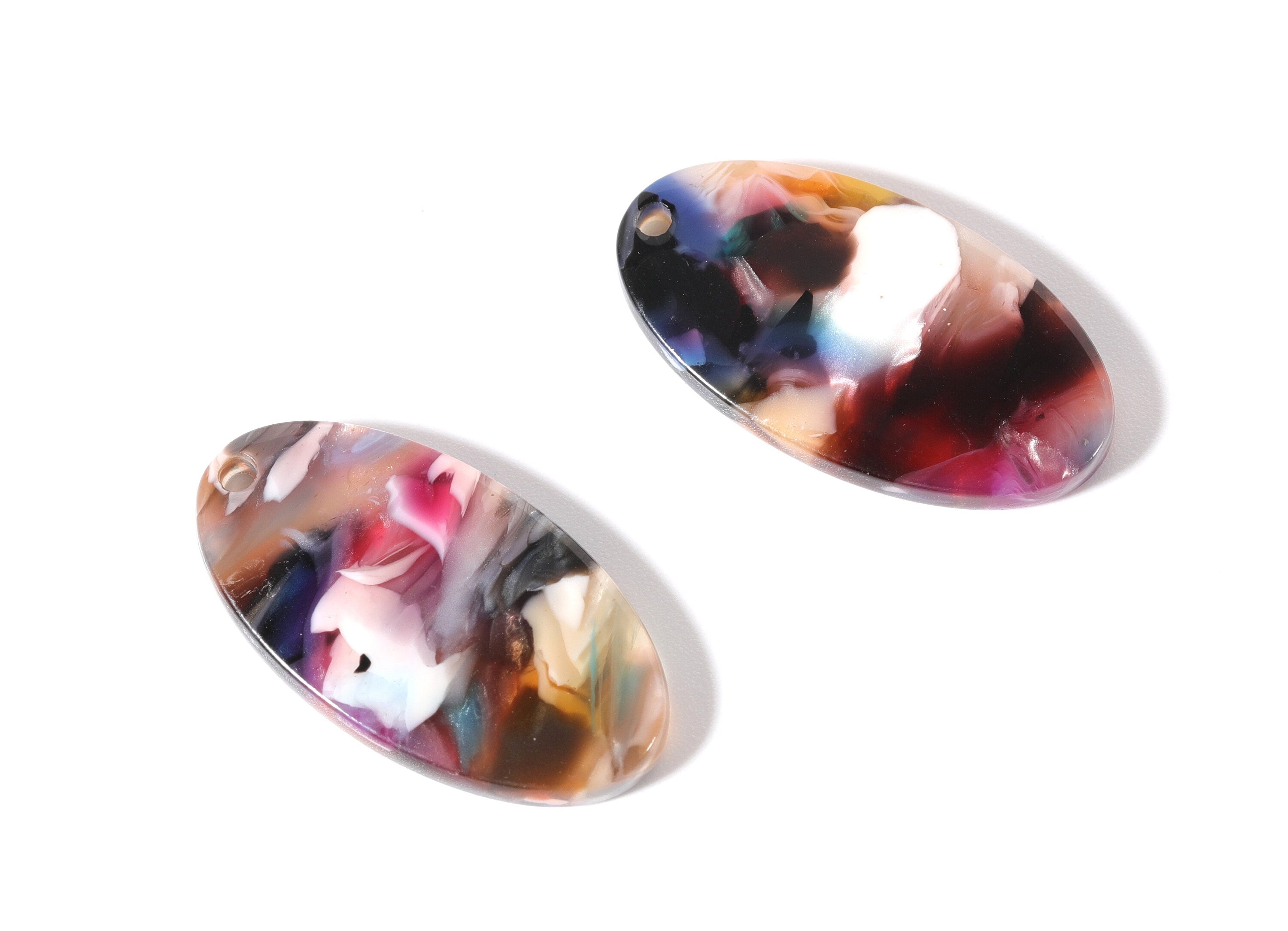 Acetate Oval Charms - Oval Earrings and Pendant - Earring Findings - Jewelry Supplies - Color Code: A60 - 26x13.7x2.53mm  - AC1077H - DOMEDBAZAAR