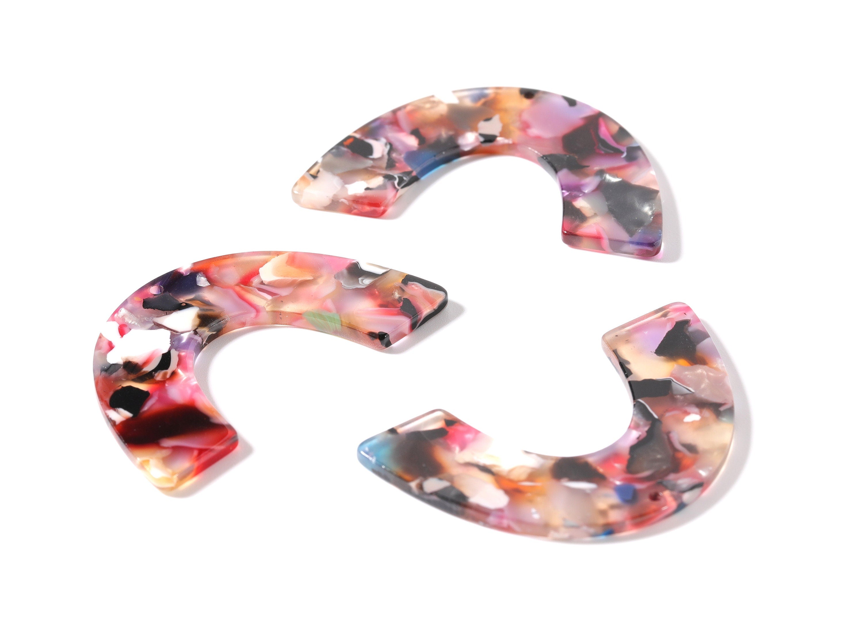 Acetate Large Arch Earring Charms - Acrylic U Pendant- Earring Findings - Jewelry Supplies - Color Code: A61 - 30.5x48.2x2.51mm - AC1095N - DOMEDBAZAAR