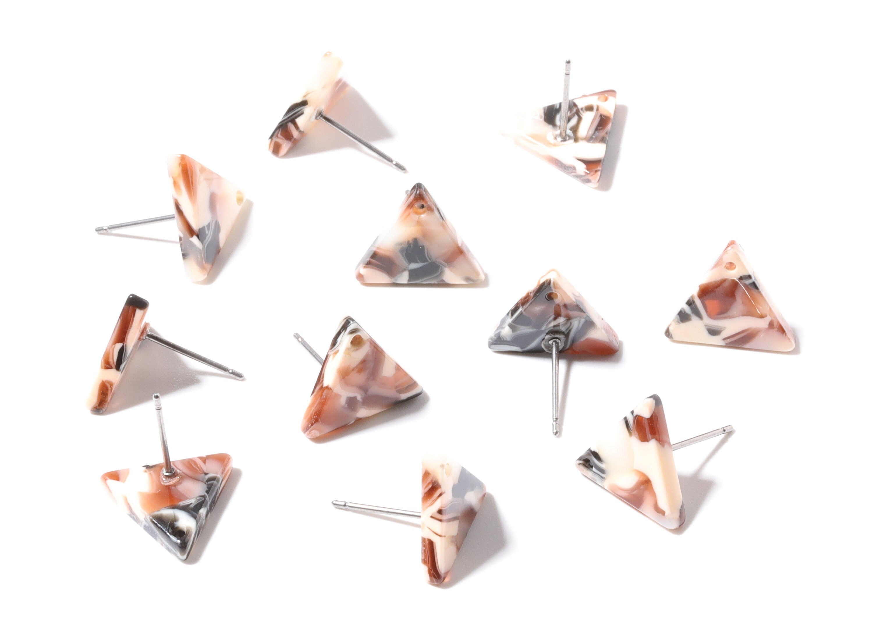 Acetate Triangle Earring Stud -  Triangle Earring Post -  Earring Post - Jewelry Supplies - Color Code: A51 - 14.29x12.49x2.5mm - AC1136F - DOMEDBAZAAR