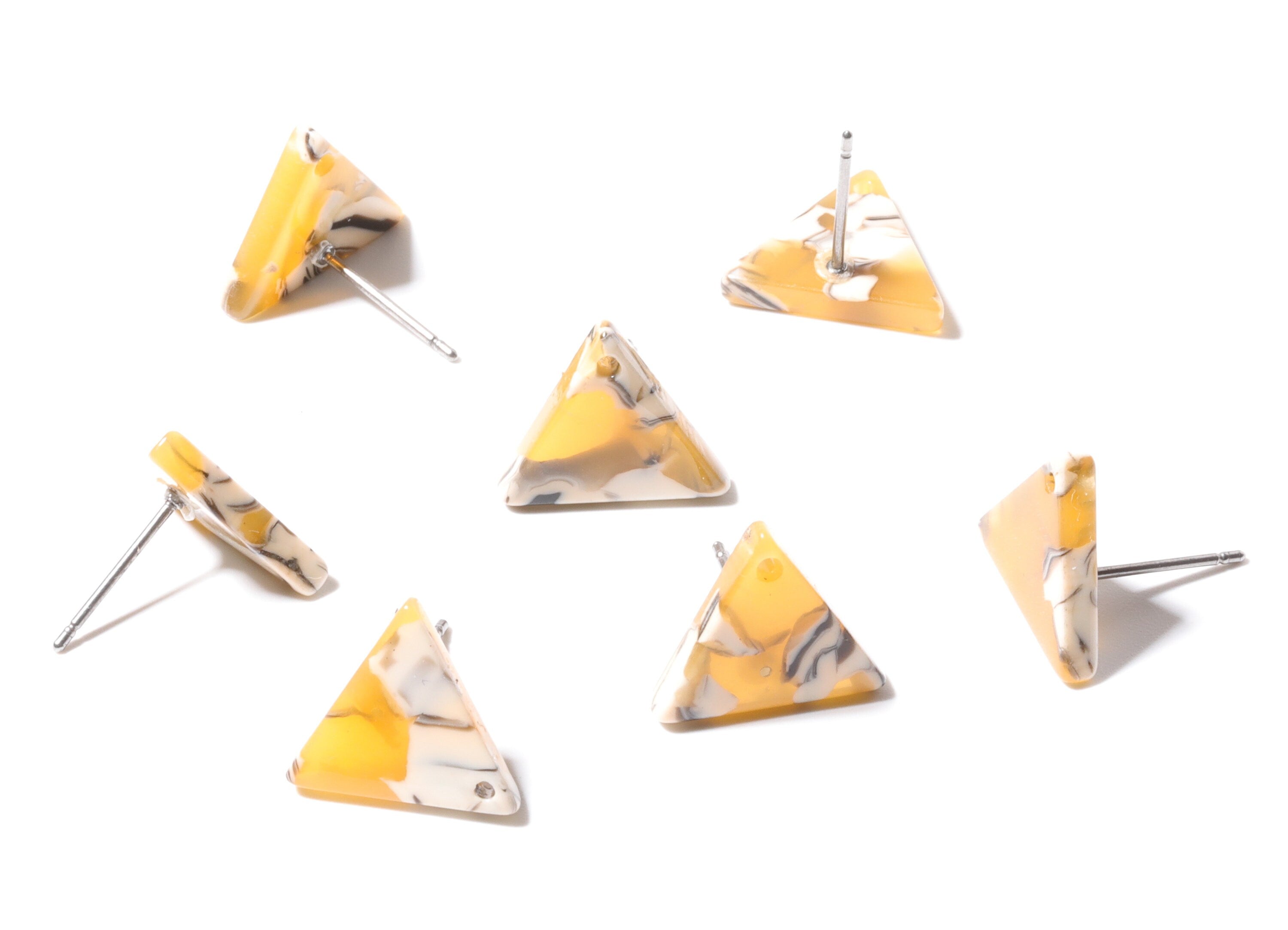 Acetate Triangle Earring Stud - Acetate Triangle Earring Post - Earring Post- Jewelry Supplies - Color Code: A14 - 14.3x12.3x2.5mm - AC1136G - DOMEDBAZAAR