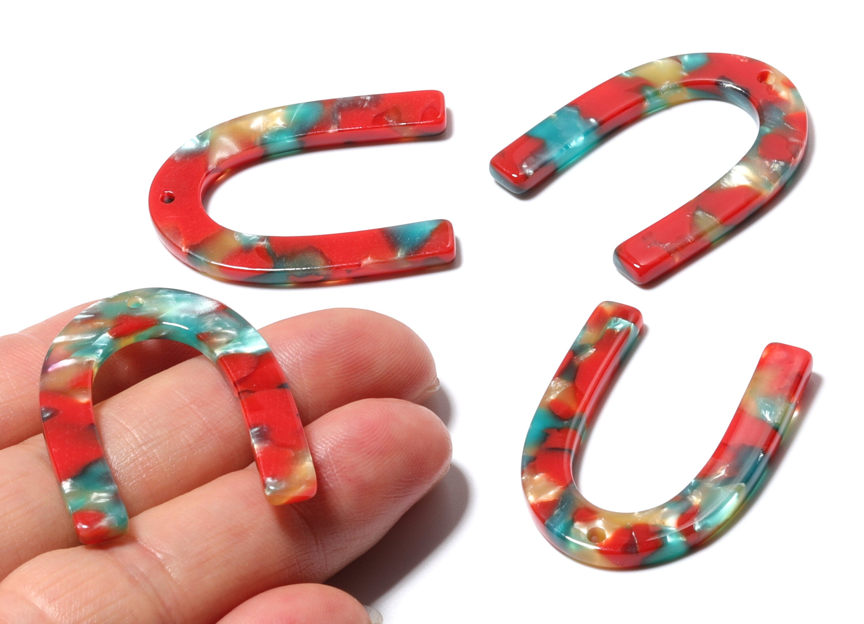 Acetate U Charm - U Earring and Pendant - Earring Findings - Jewelry Supplys - Color Code: A46 - 34.61x26.25x2.55mm - AC1114NN - DOMEDBAZAAR