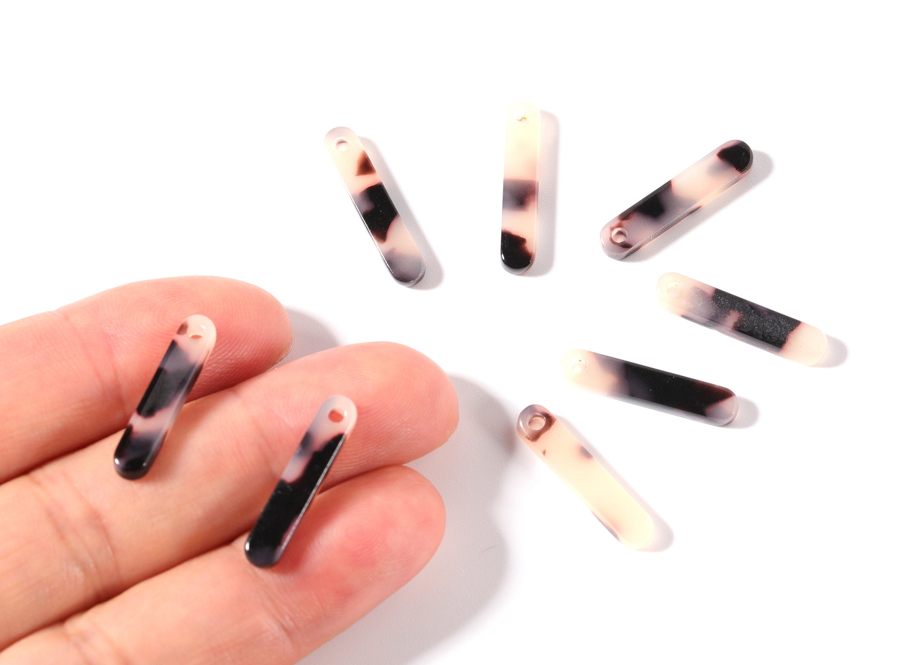 Acetate Acrylic Earring Charms - Blonde Tortoise Shell Earrings - Stick Shaped Pendant - Color Code: A06 - 20.6x4.27x2.6mm - AC1150B - DOMEDBAZAAR