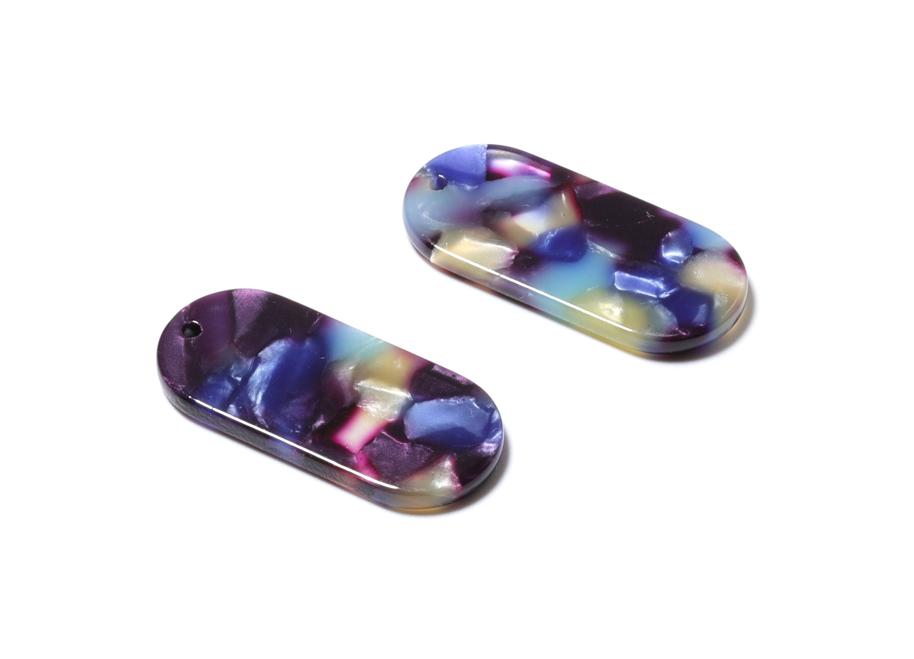 Acetate Oval Earring Charms - Oval Shaped Pendant - Earring Findings - Jewelry Supplies - Color Code: A23 - 30.65x13.76x2.66mm - AC1134B - DOMEDBAZAAR