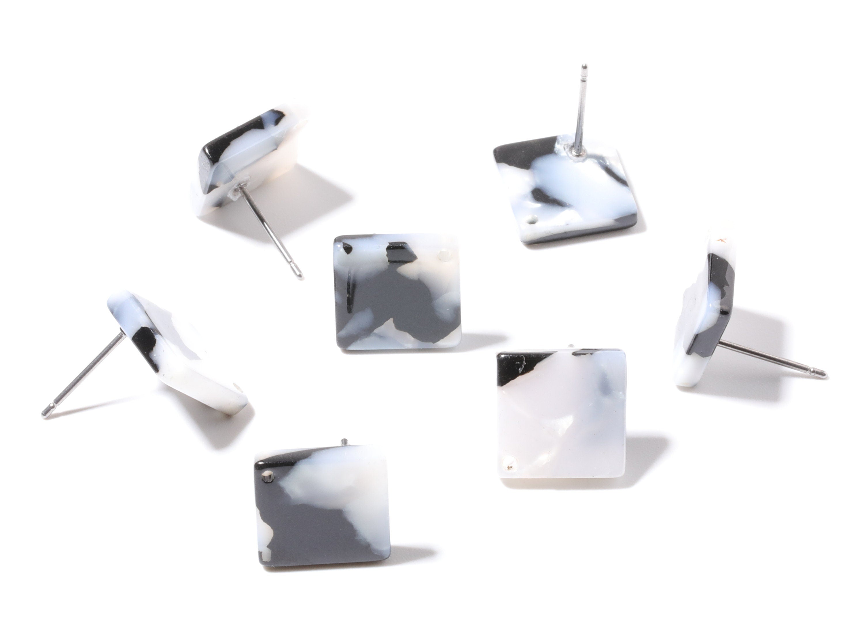 Acetate Square  Earring Stud - Square Earring Post - Earring Post - Jewelry Supplies - Color Code: A15 - 11.7x11.7x2.6mm - AC1140J - DOMEDBAZAAR