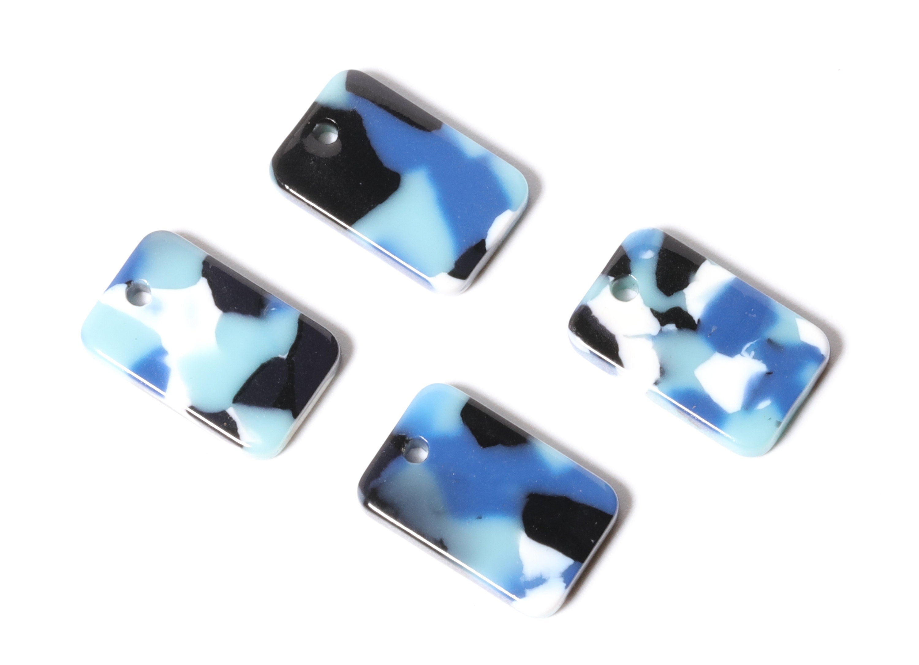 Acetate Rectangle Earring Charms - Rectangle Pendant - Earring Findings - Jewelry Supplies - Color Code: A16 - 16.9x10.9x2.7mm - AC1143D - DOMEDBAZAAR