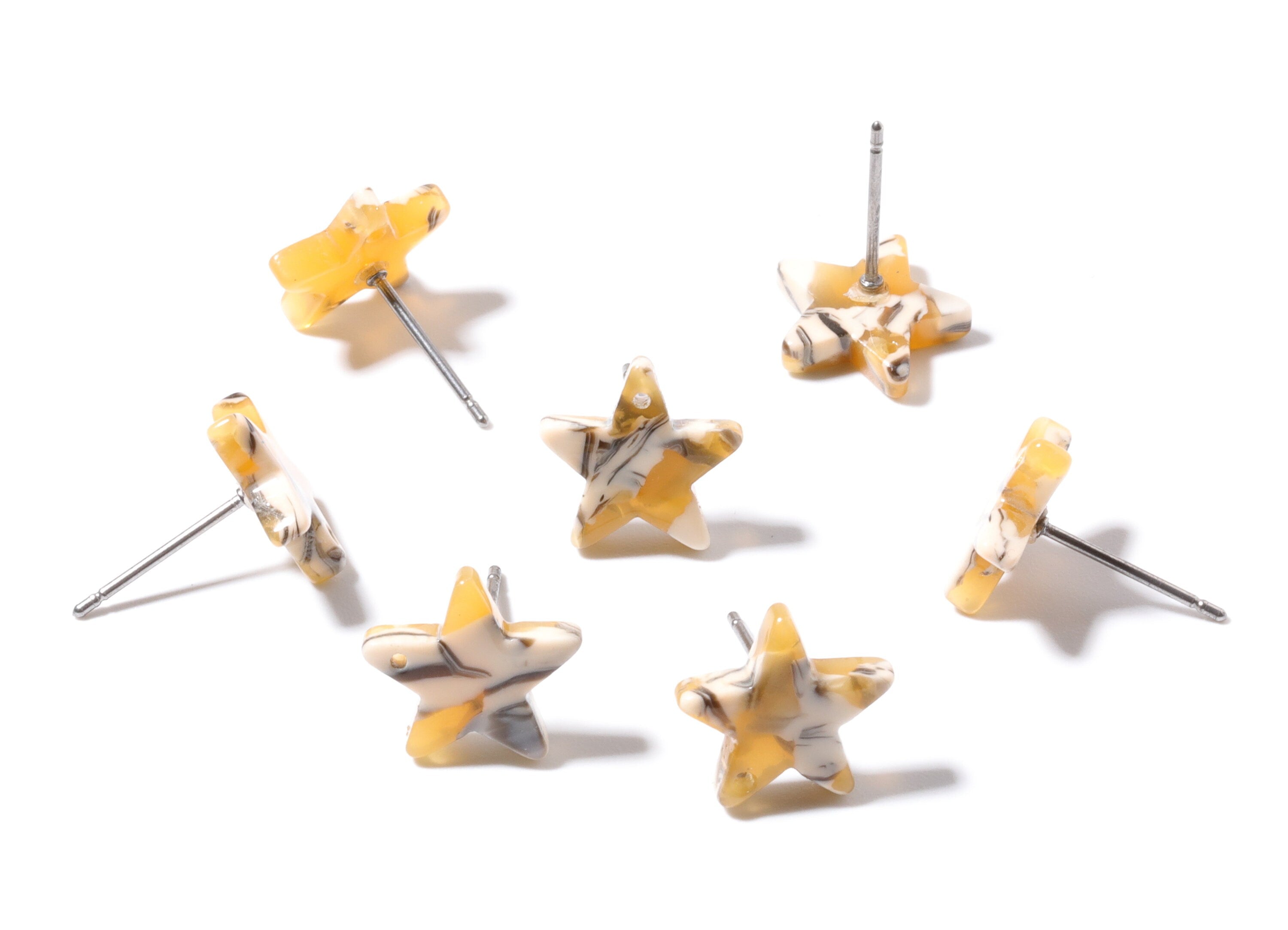 Acetate Star Earring Post - Acetate Star Earring Stud - Earring Post - Jewelry Supplies - Color Code: A14 - 12.8x11.5x2.6mm - AC1138G - DOMEDBAZAAR
