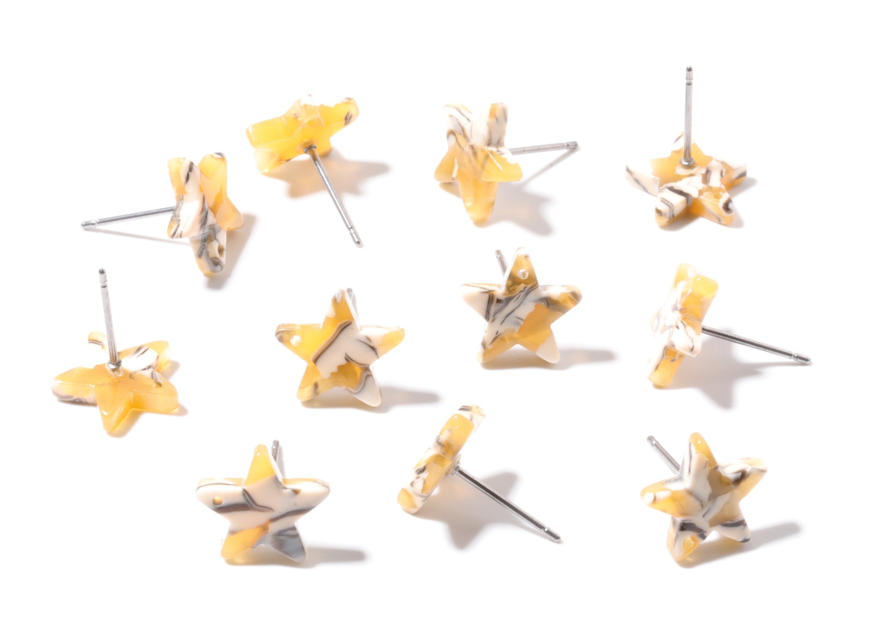 Acetate Star Earring Post - Acetate Star Earring Stud - Earring Post - Jewelry Supplies - Color Code: A14 - 12.8x11.5x2.6mm - AC1138G - DOMEDBAZAAR