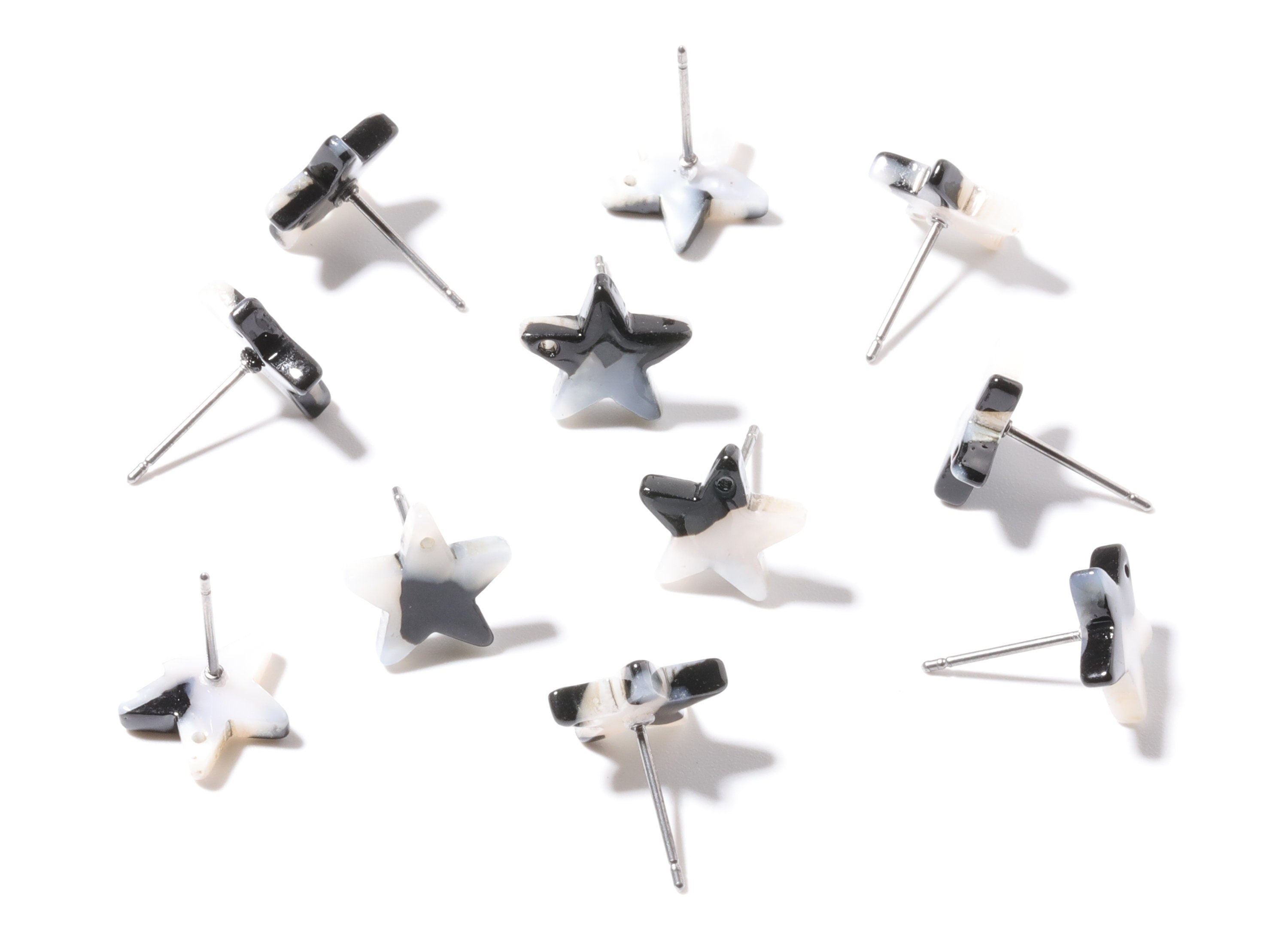 Acetate Acrylic Earring Stud - Post Charms - Tortoise Shell Earrings - Star Shaped Earrings - Color Code: A15 - 12.8x11.5x2.6mm - AC1138J - DOMEDBAZAAR