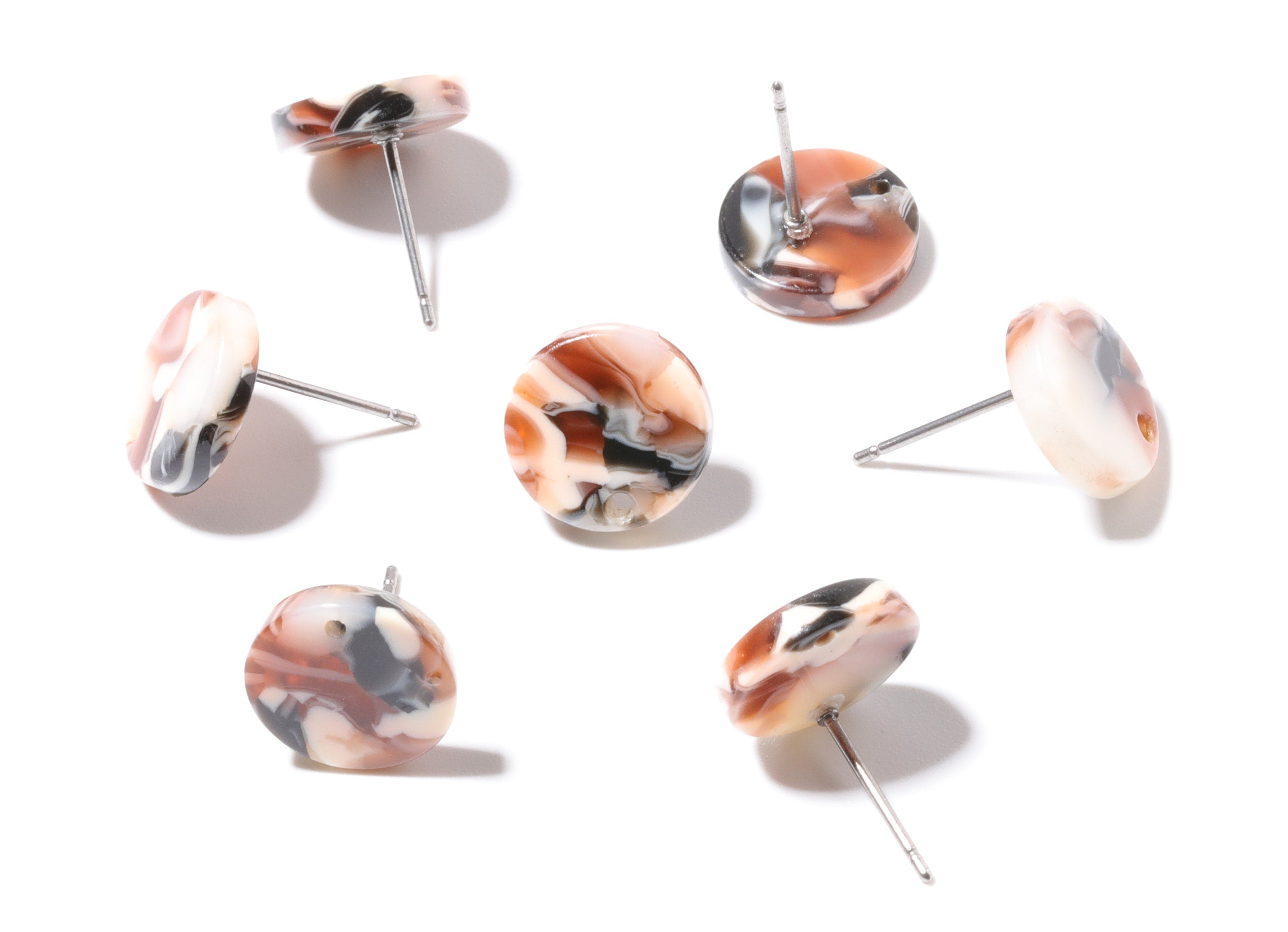 Acetate Circle Earring Stud - Acetate Circle Earring Post - Earring Post - Jewelry Supplies - Color Code: A51 - 11.7x11.7x2.6mm - AC1139F - DOMEDBAZAAR