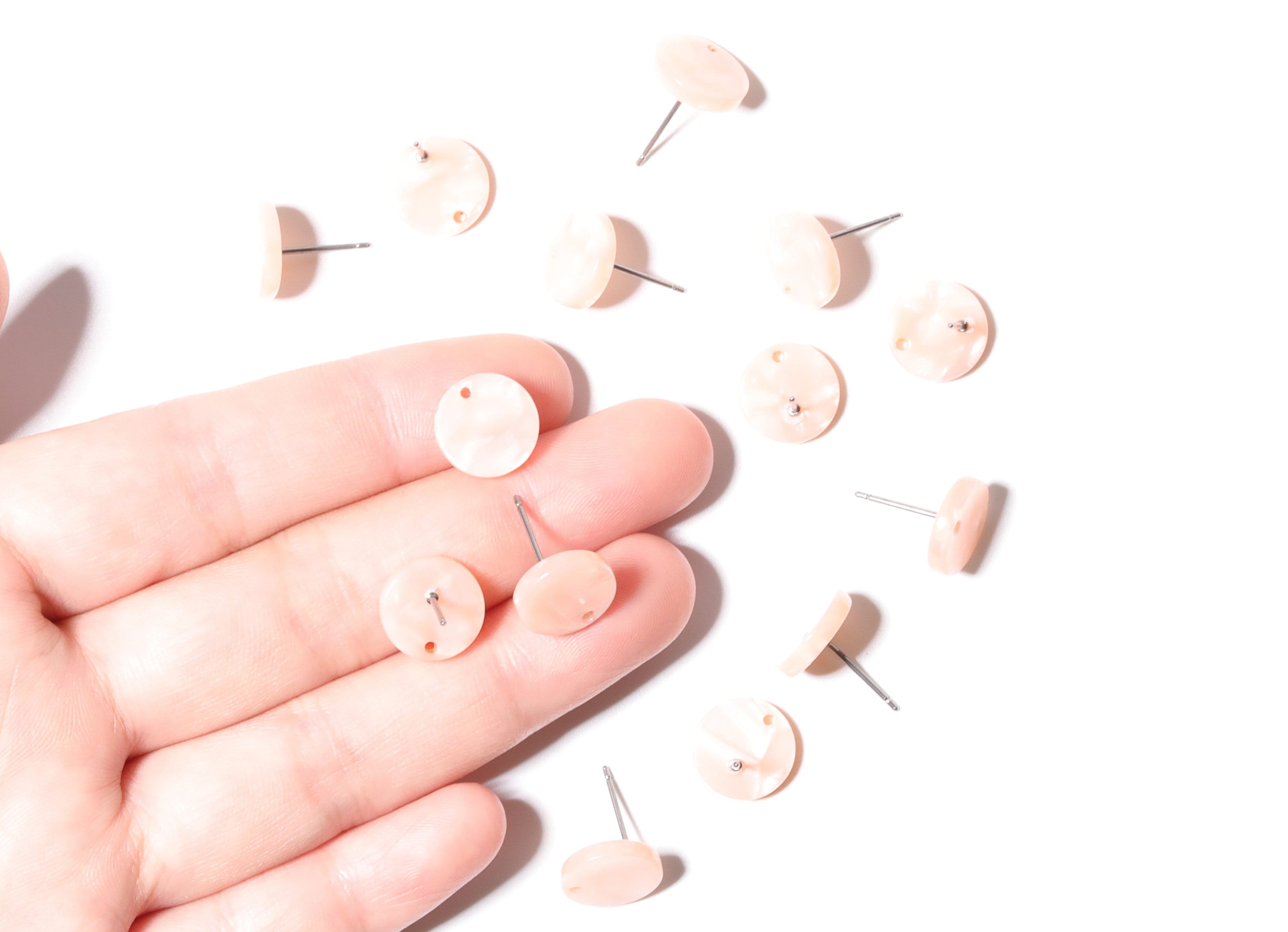 Acetate Round Earring Stud - Round Earring Post and Stud - Earring Findings - Color code: A53 - 11.7x11.7x2.6mm - AC1139H - DOMEDBAZAAR